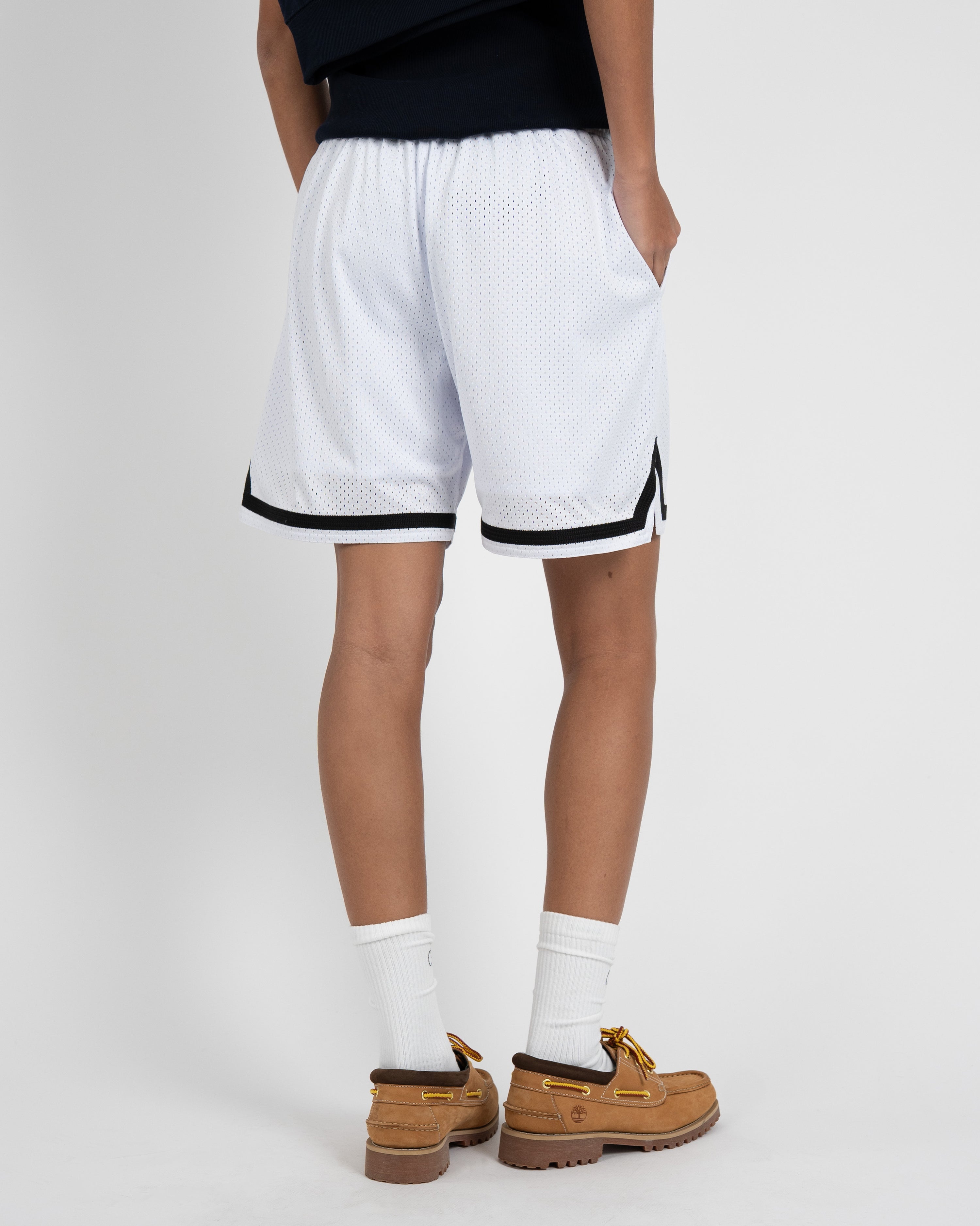 Mesh Basketball Shorts White