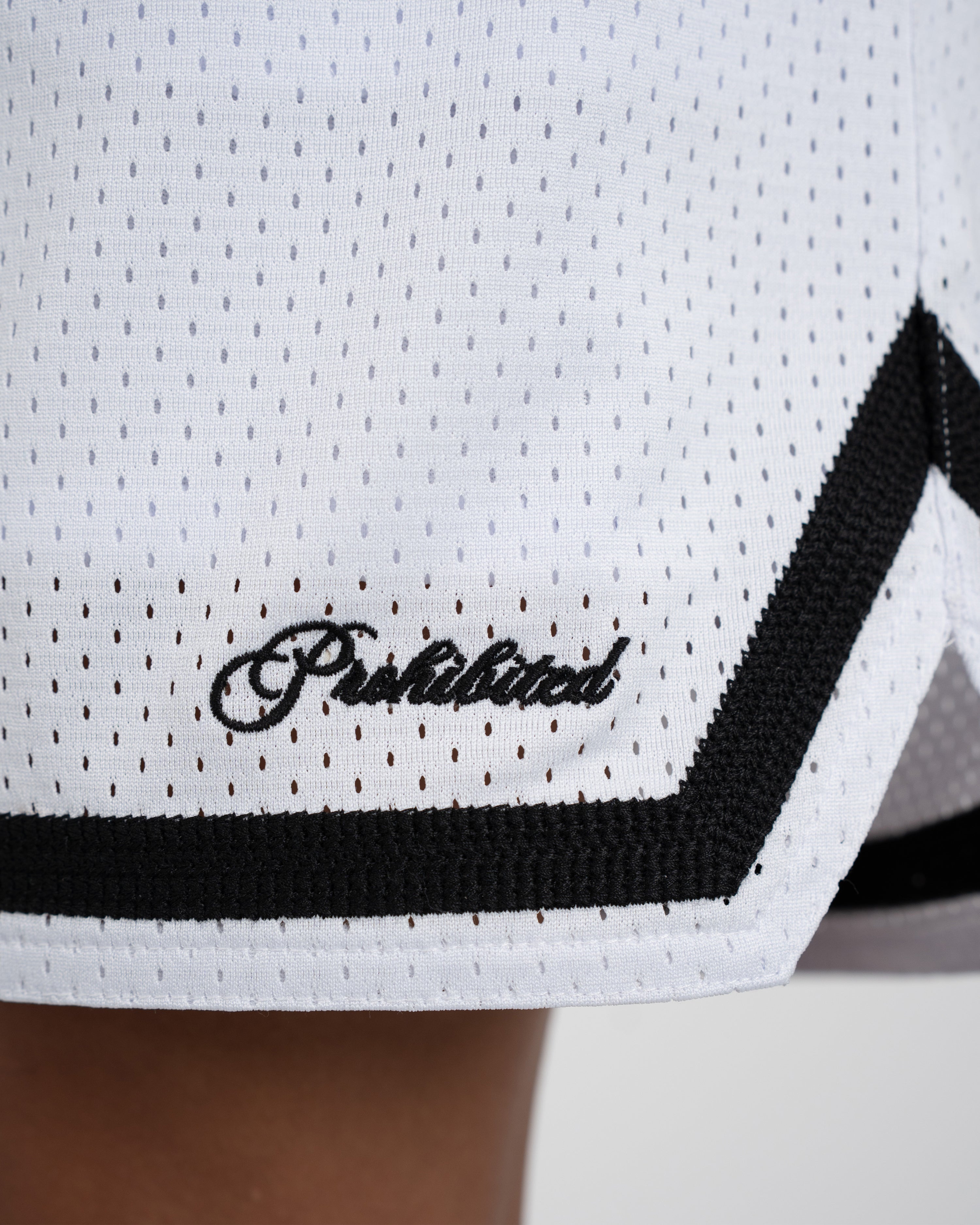 Mesh Basketball Shorts White