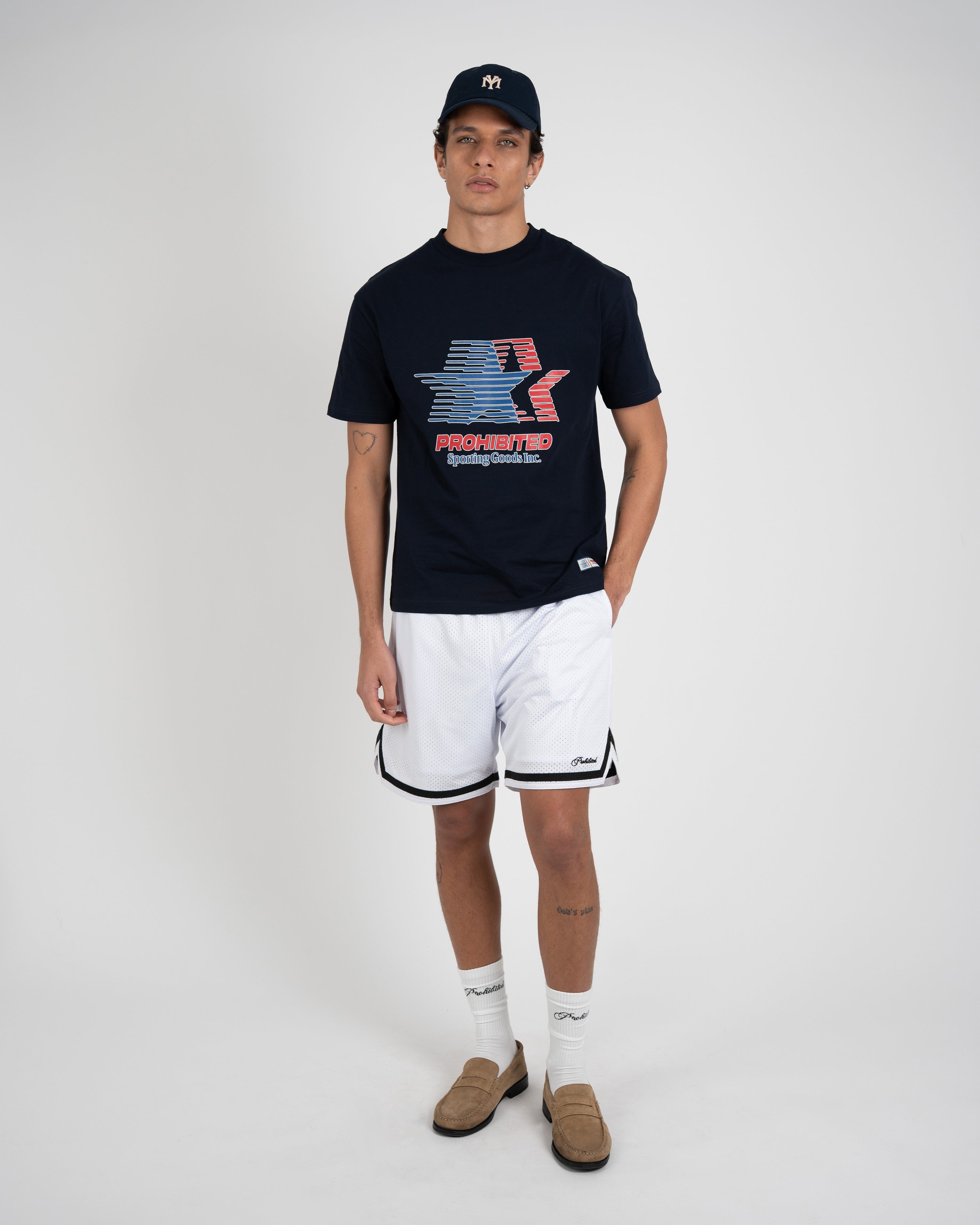 Mesh Basketball Shorts White