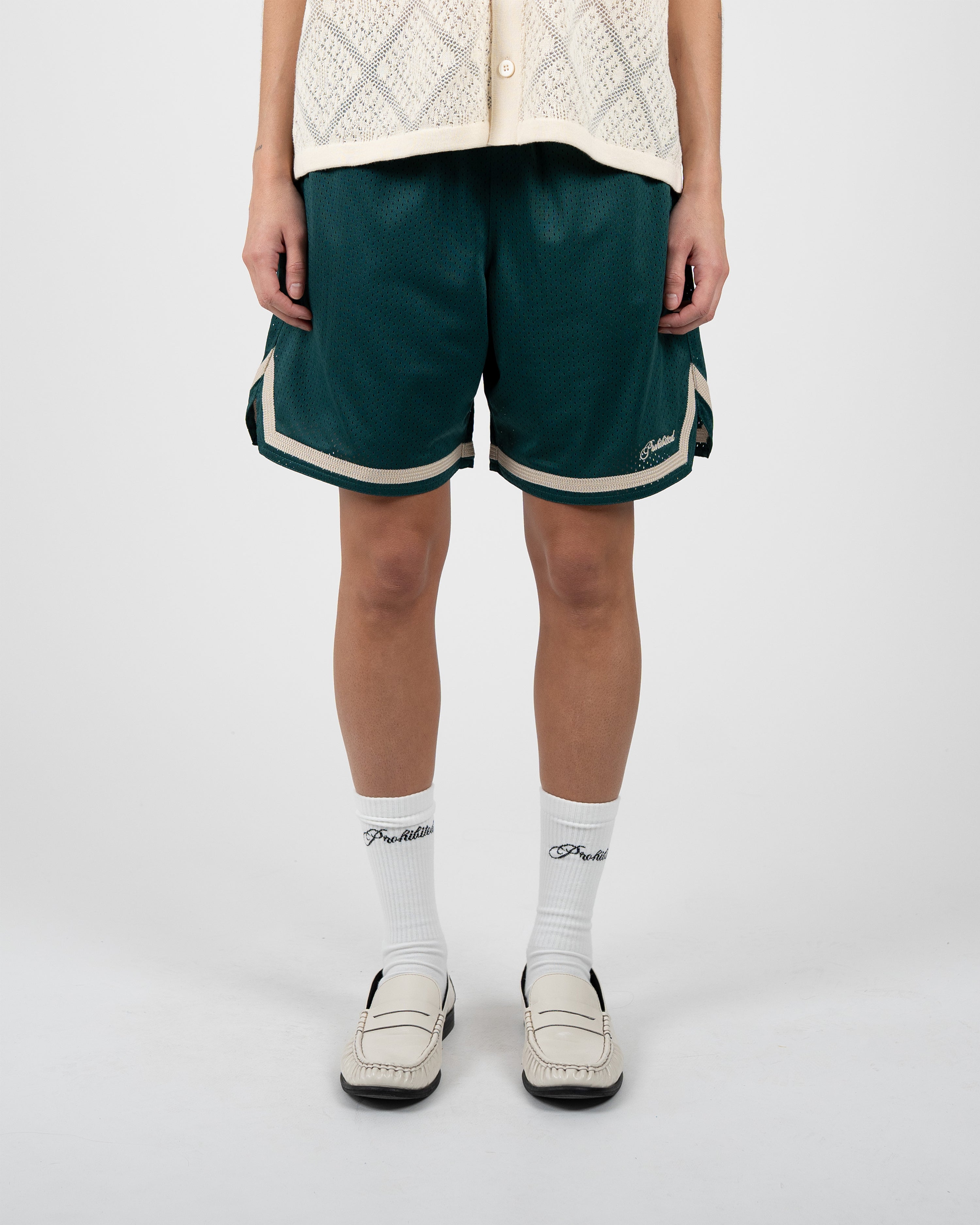 Mesh Basketball Shorts Green