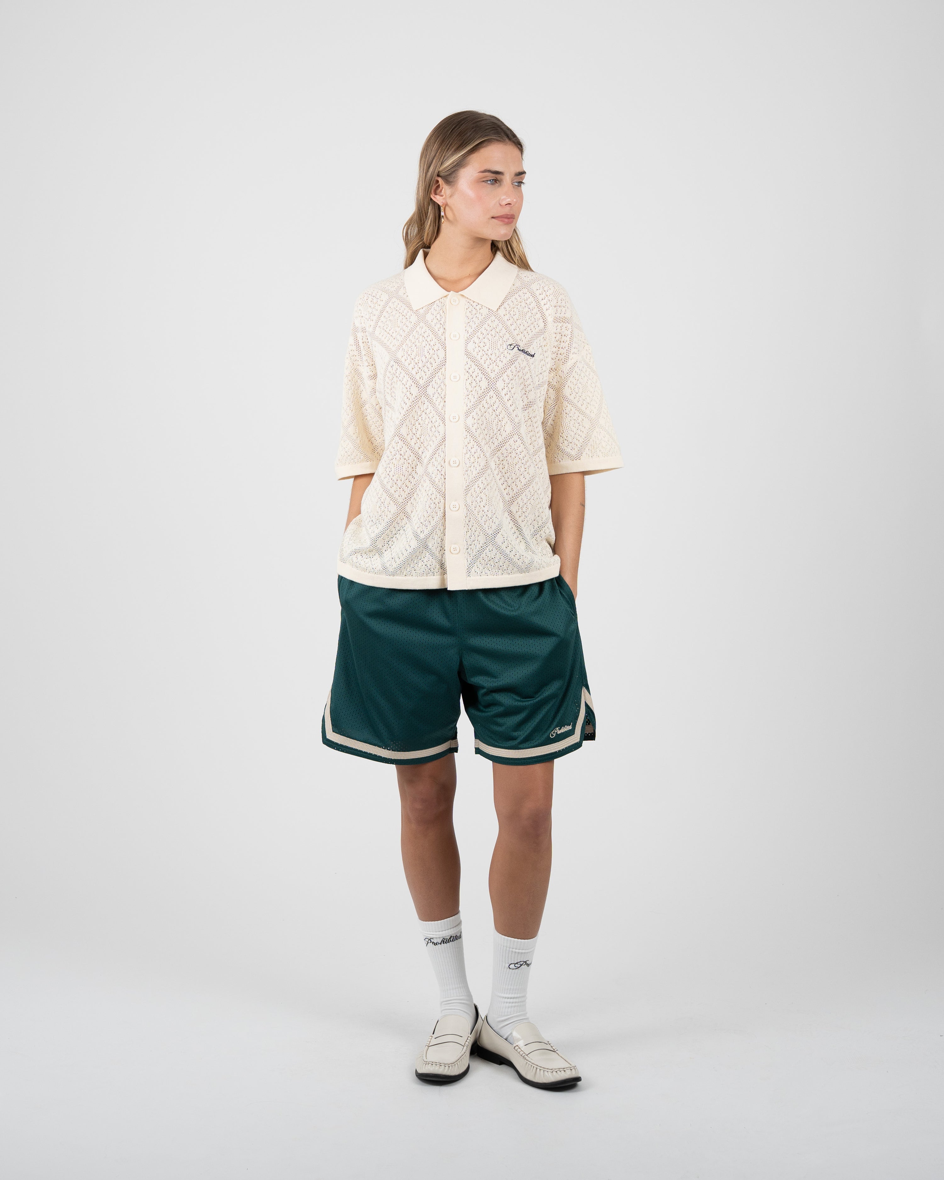 Mesh Basketball Shorts Green