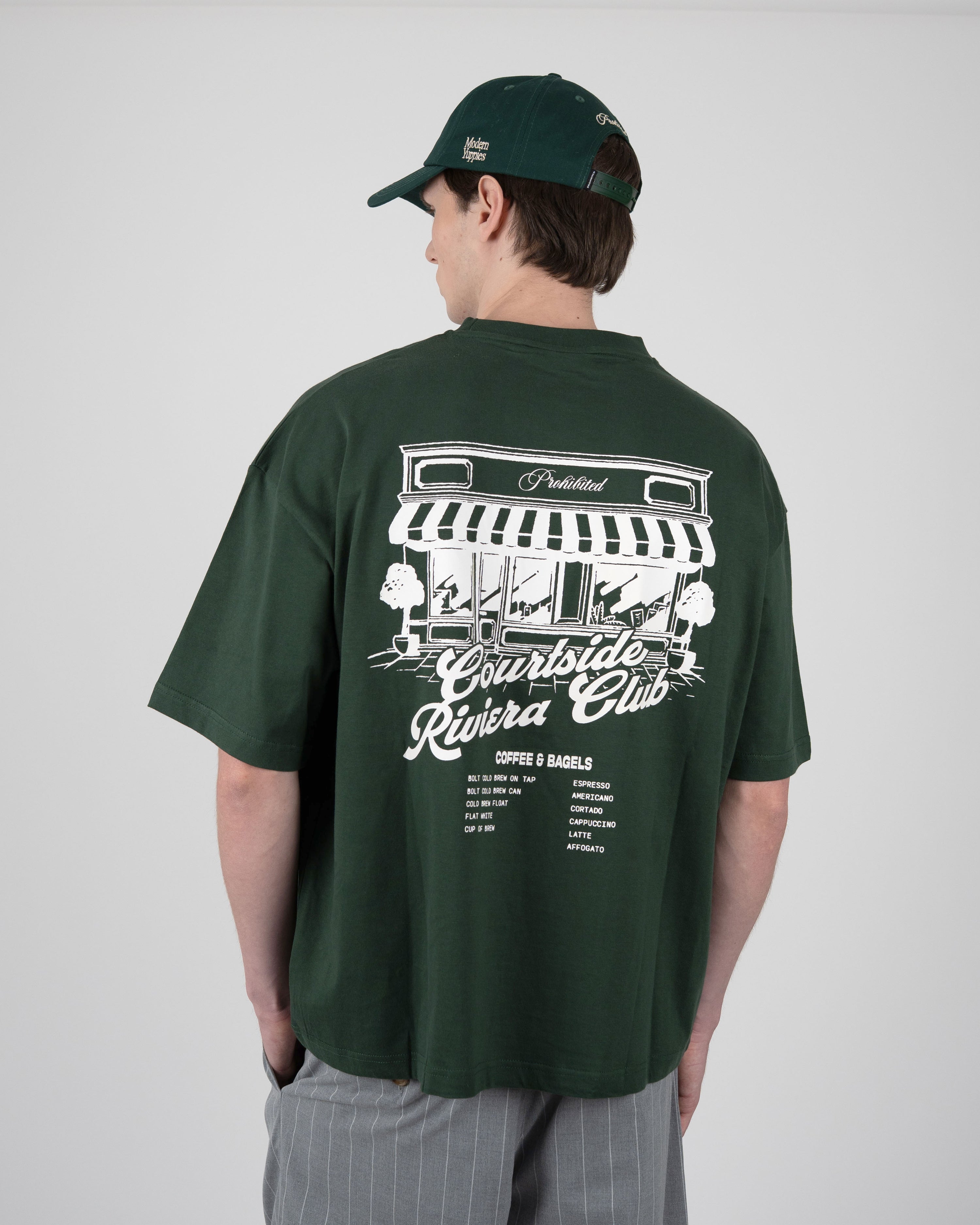 Coffee and Bagels Tee Green