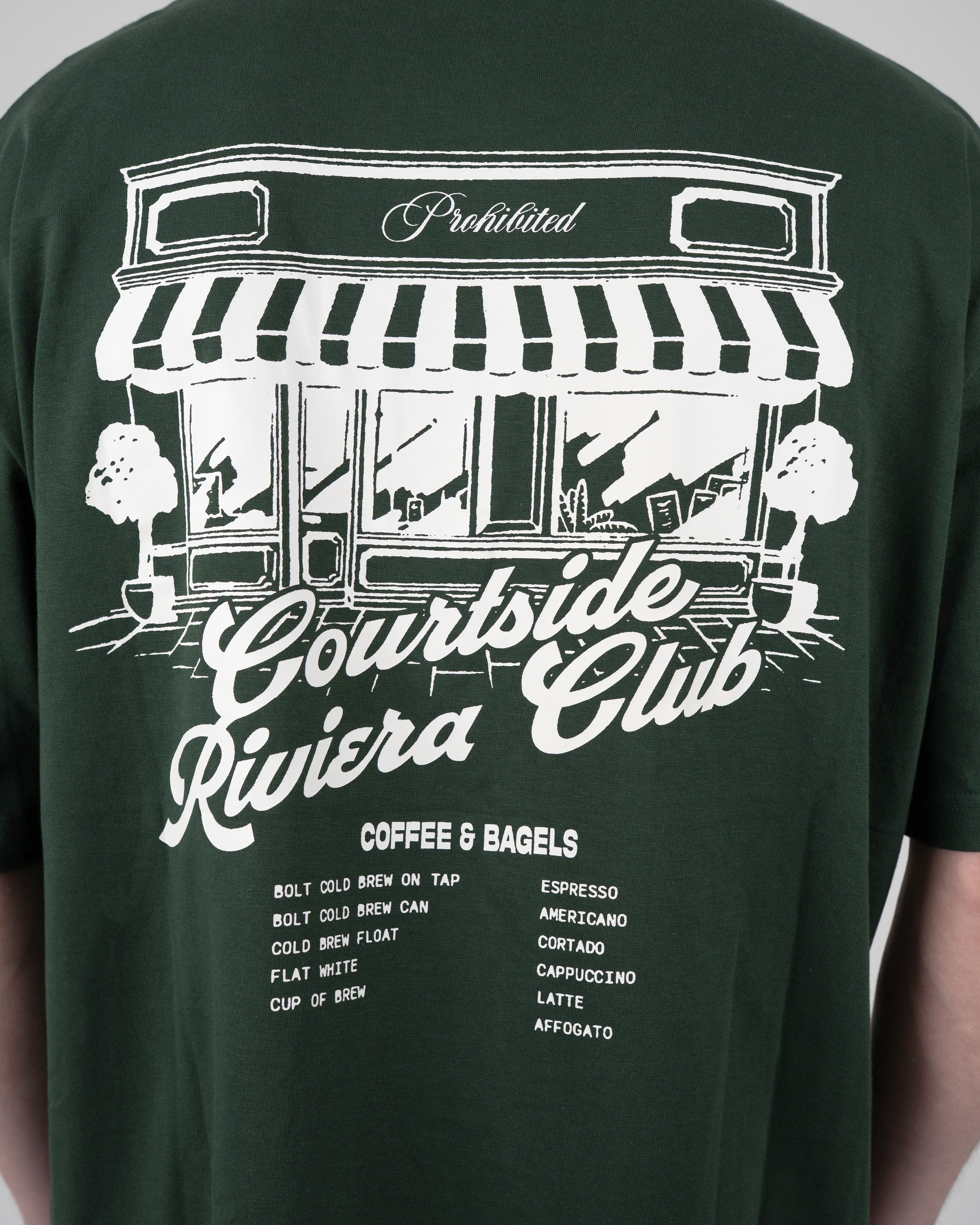 Coffee and Bagels Tee Green