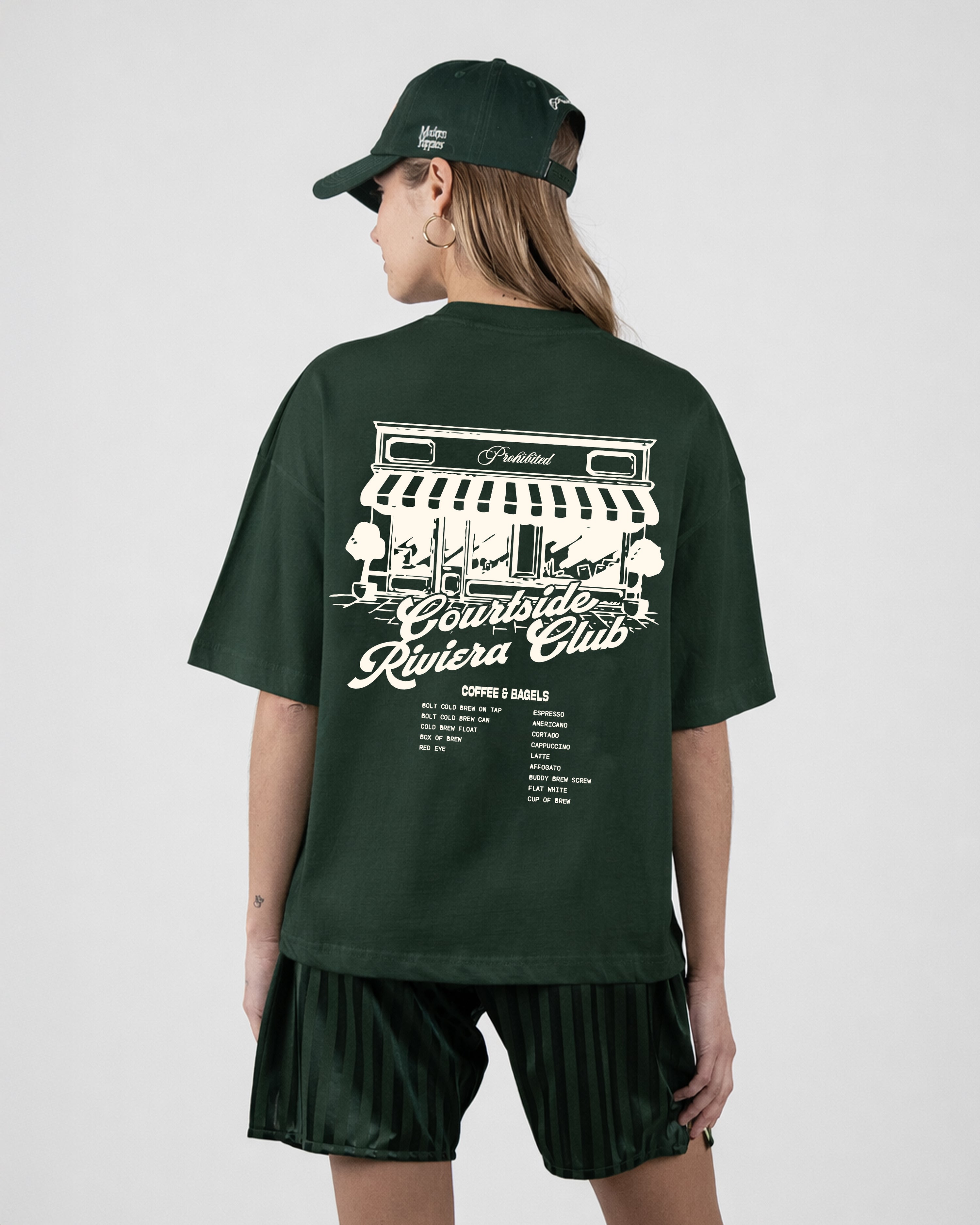Coffee and Bagels Tee Green
