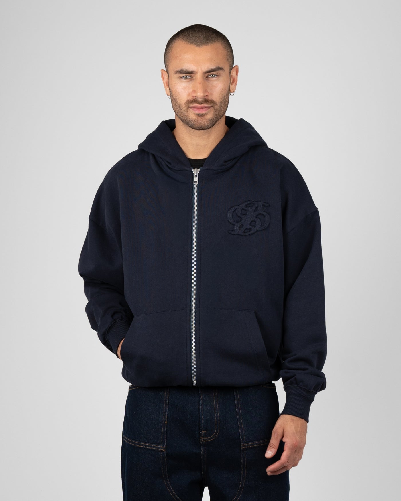 College Days Zip-Hoodie | Deep Blue