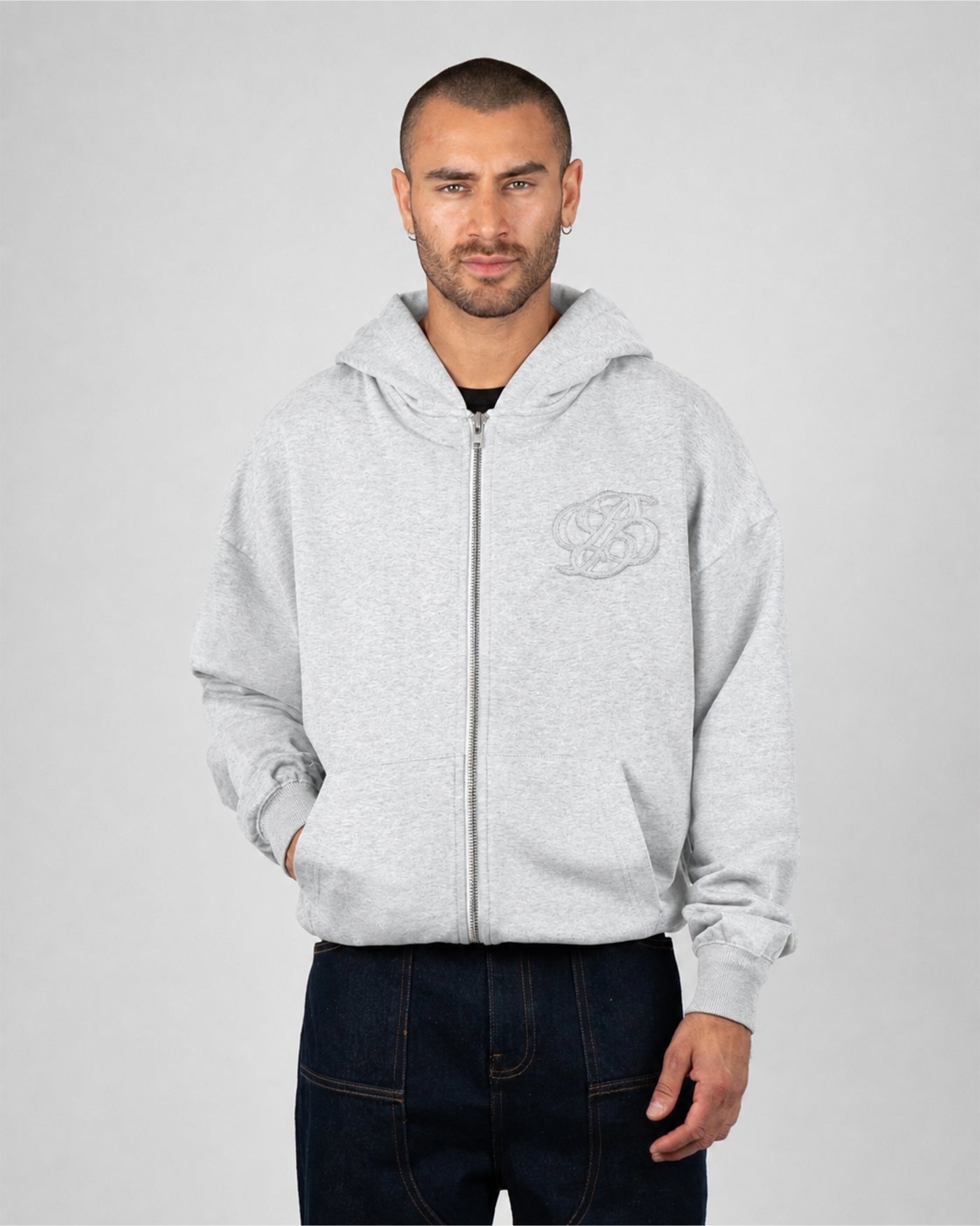 College Days Zip-Hoodie | Grey Melange