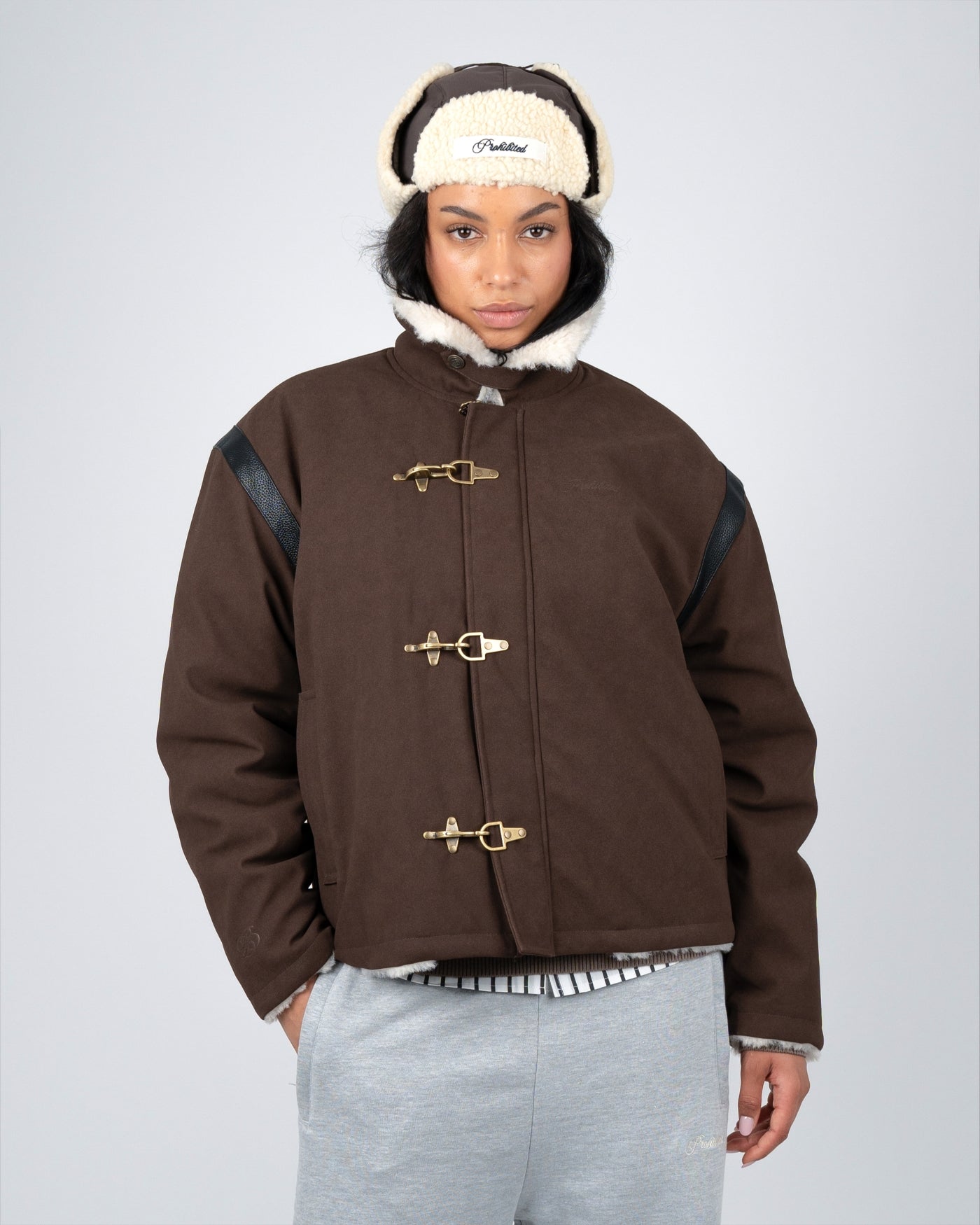 Varsity Duffle Jacket | Brown