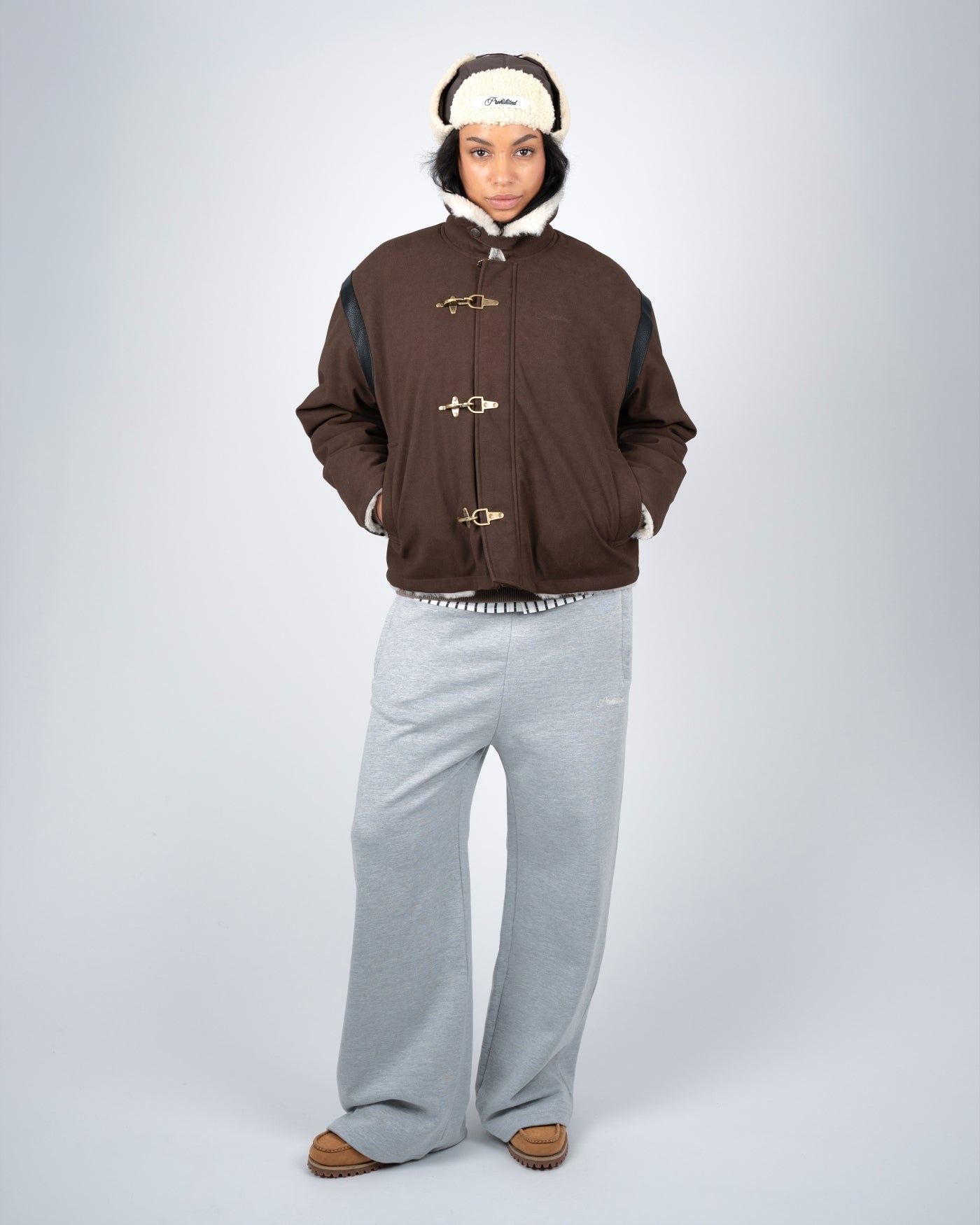 Varsity Duffle Jacket | Brown