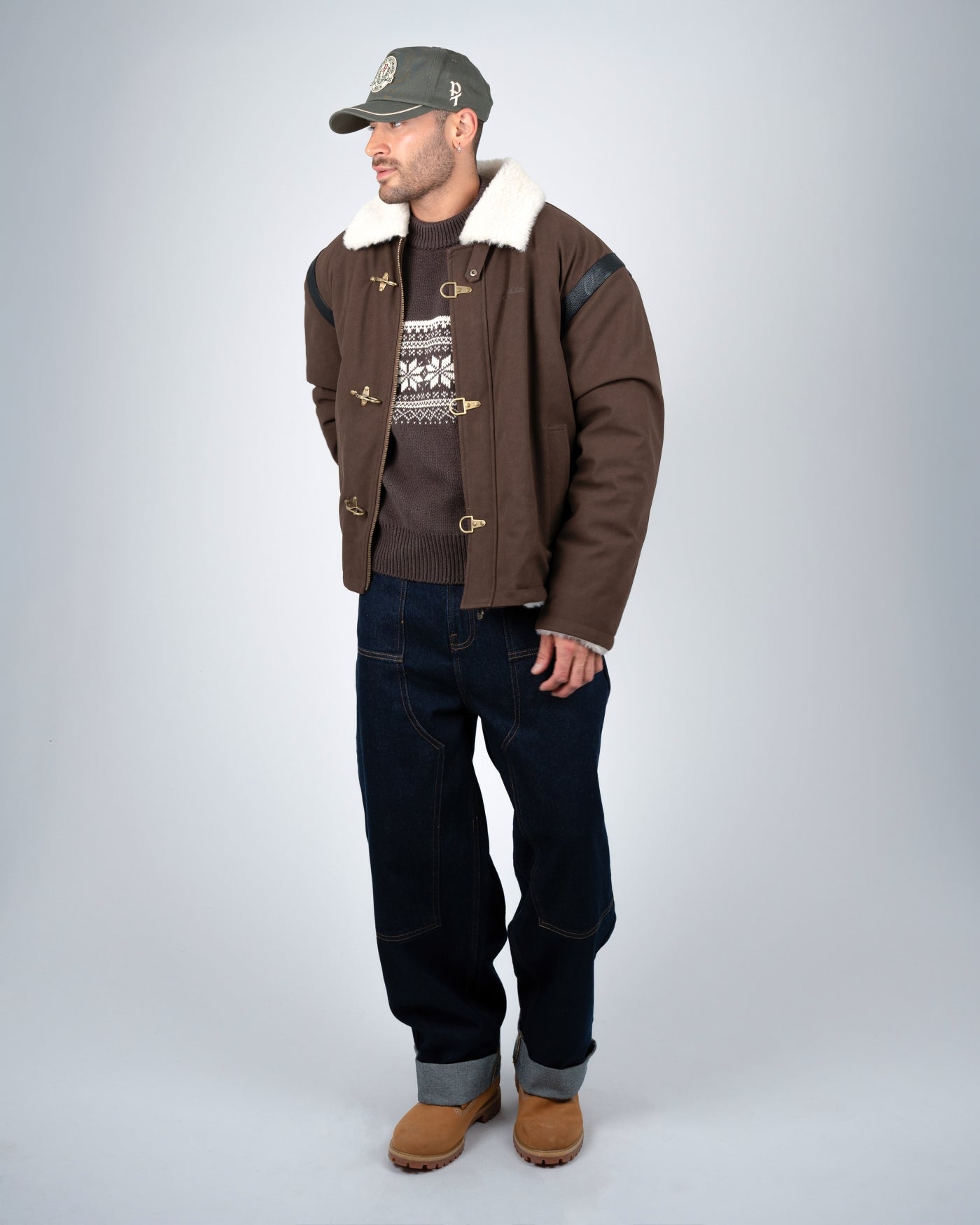 Varsity Duffle Jacket | Brown