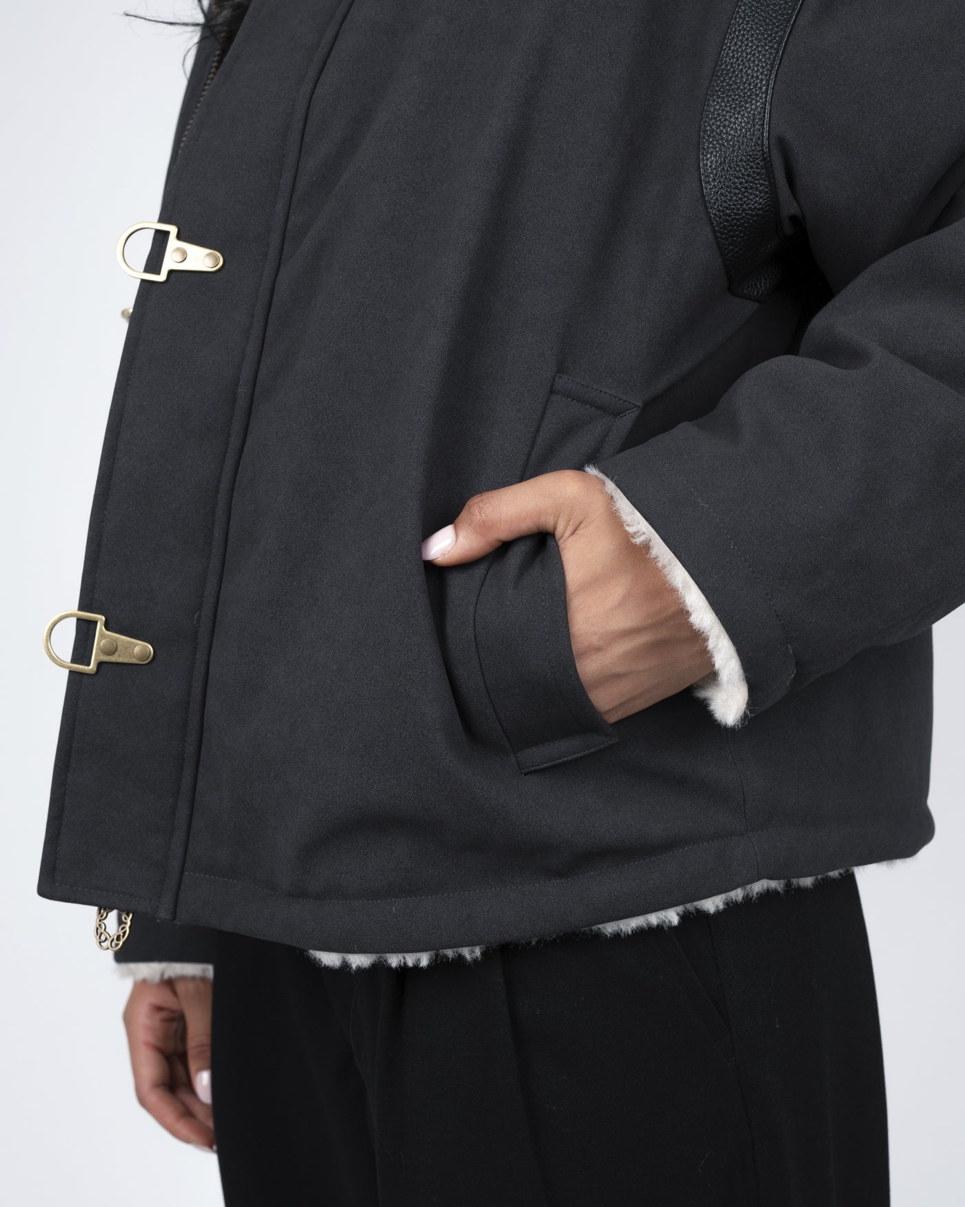 Varsity Duffle Jacket | Grey