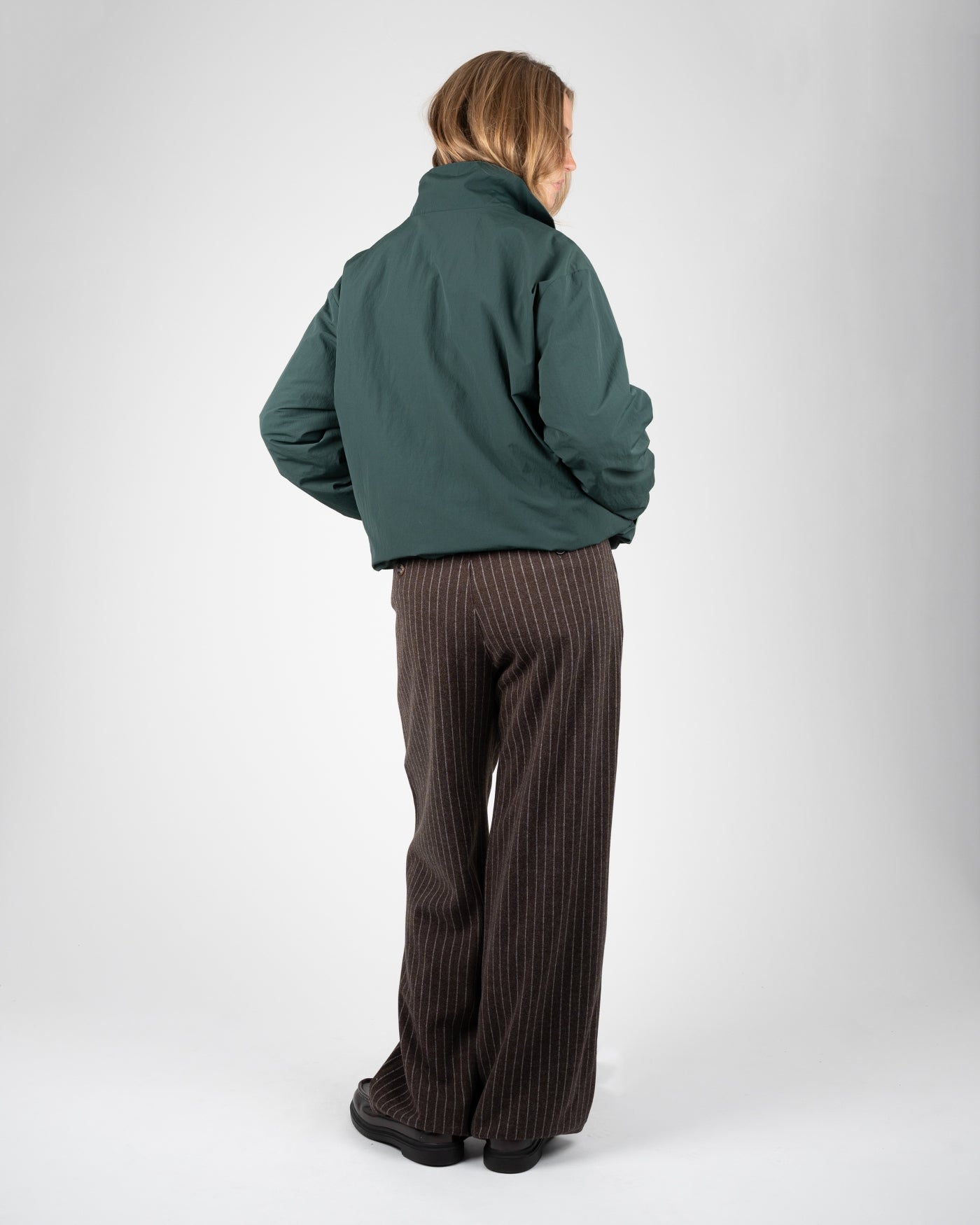 Revival Pinstripe Pleated Pants | Brown