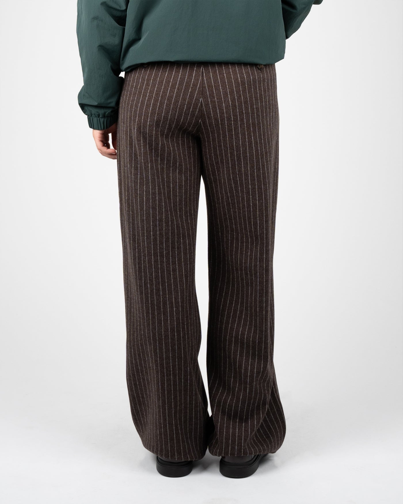 Revival Pinstripe Pleated Pants | Brown