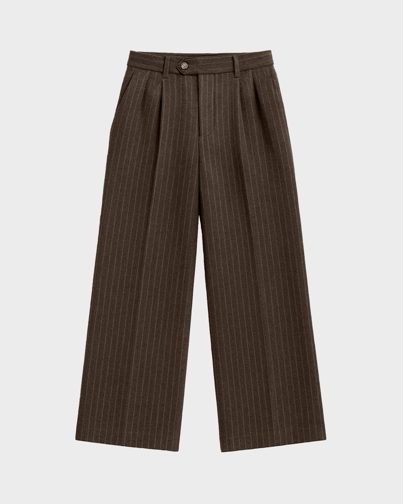 Revival Pinstripe Pleated Pants | Brown