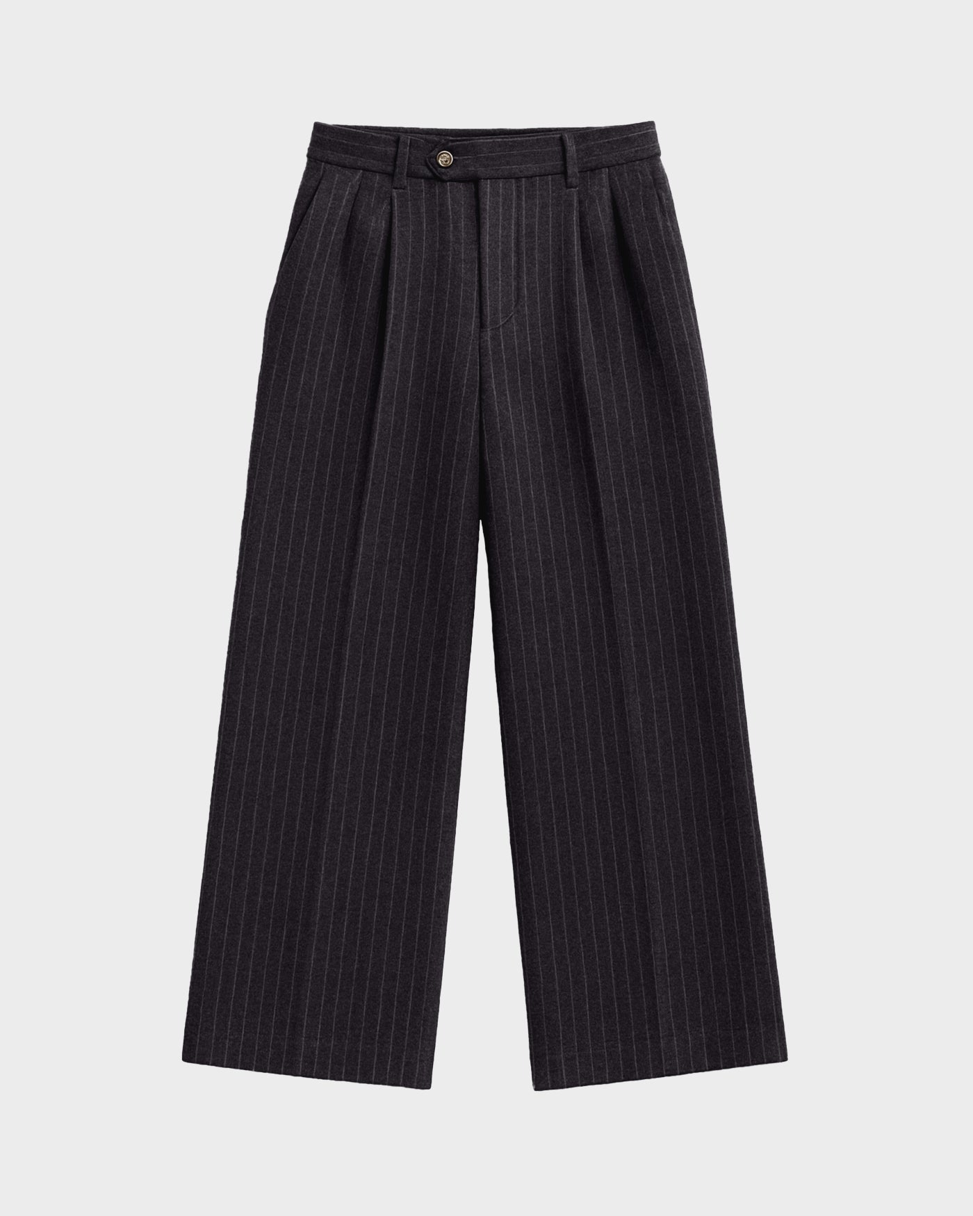 Revival Pinstripe Pleated Pants | Dark Grey