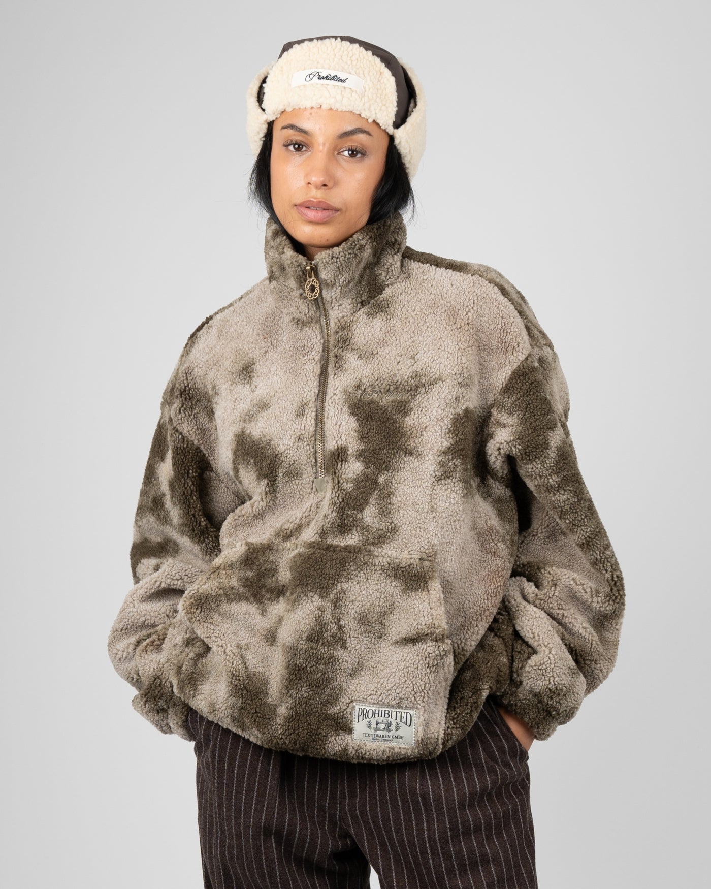 Highland Sherpa Half-Zip | Muted Khaki