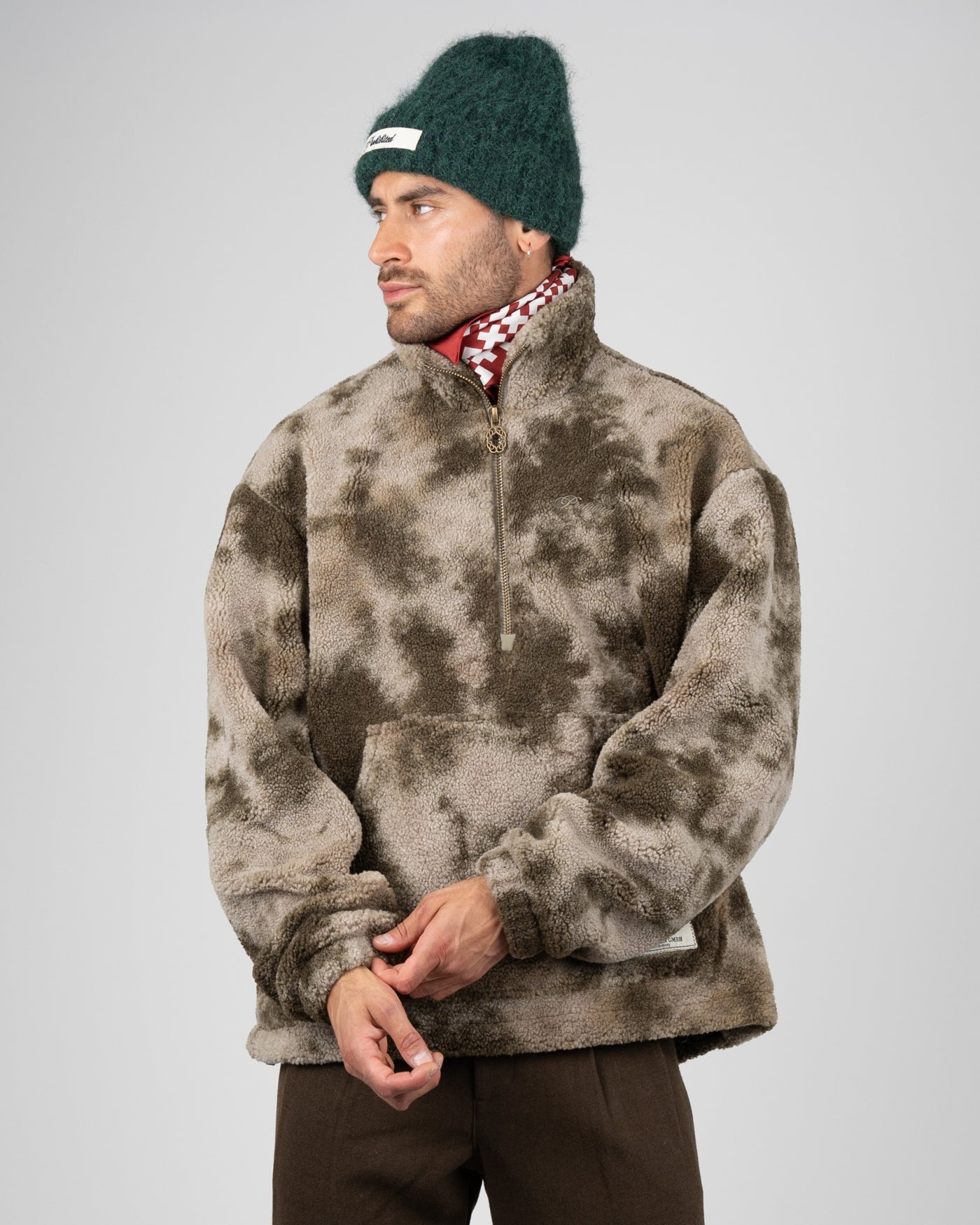Highland Sherpa Half-Zip | Muted Khaki