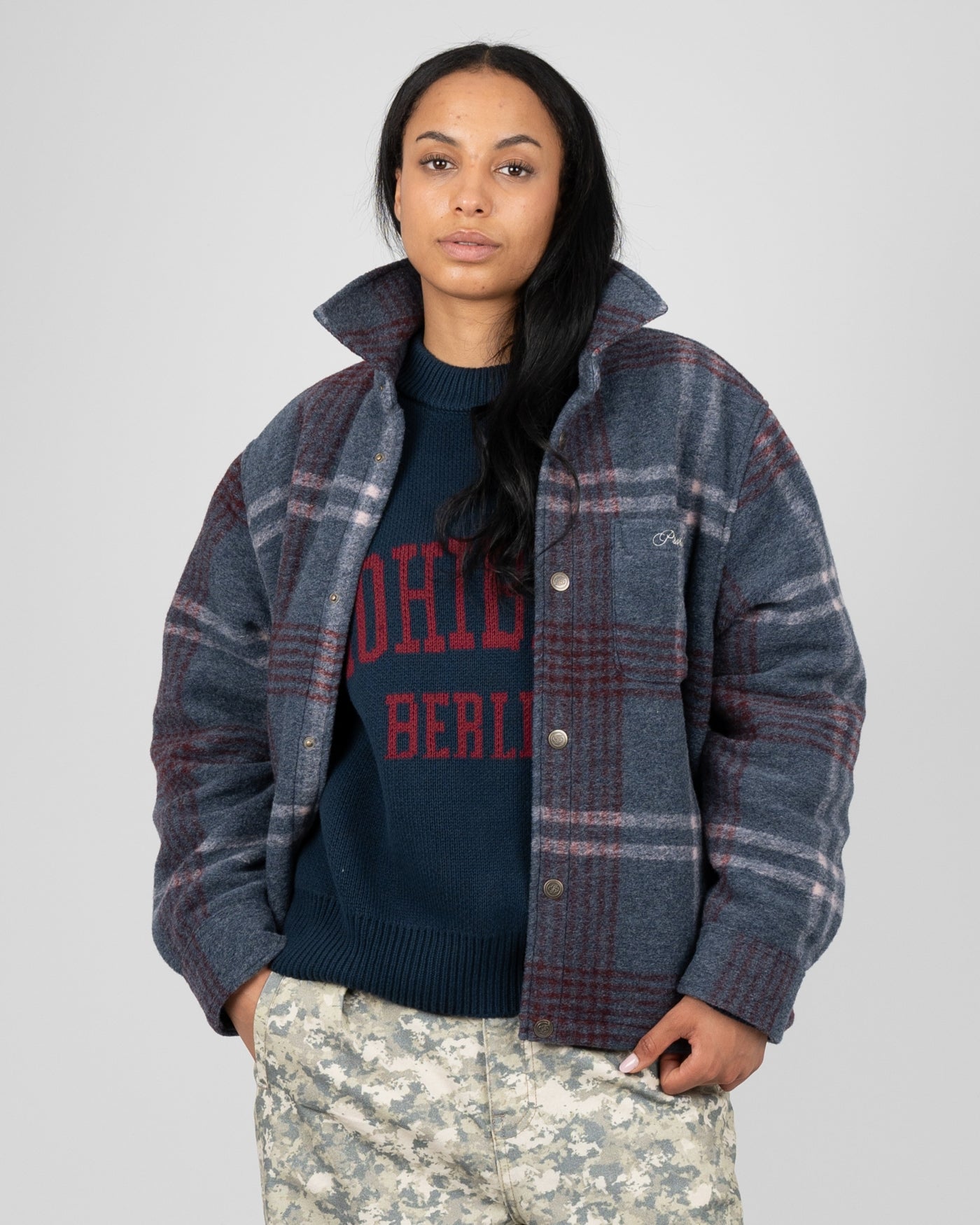 Back Again Flannel Overshirt | Blue/Red