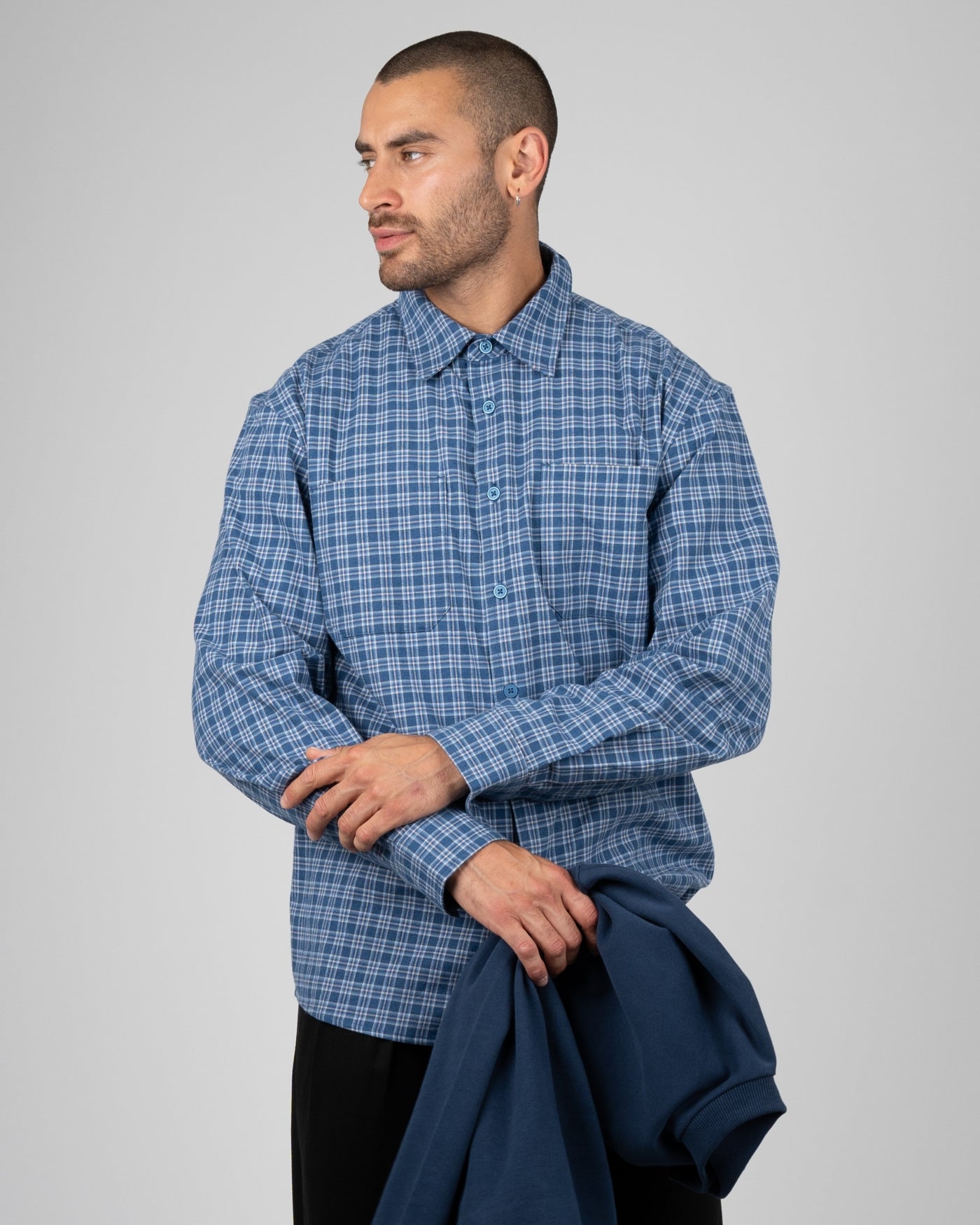 Checkered Flannel Shirt | Blue
