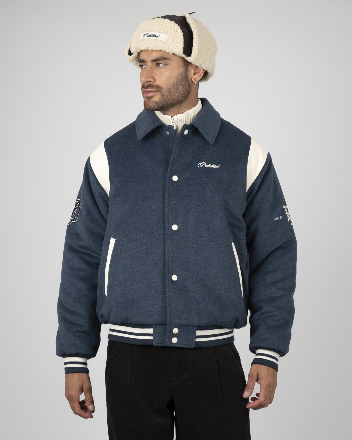 Field College Jacket | Anthracite Blue