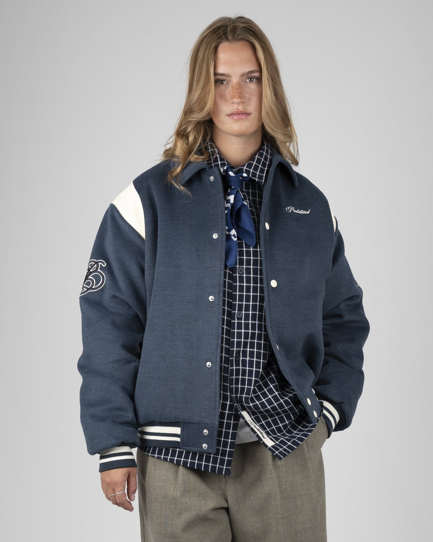 Field College Jacket | Anthracite Blue