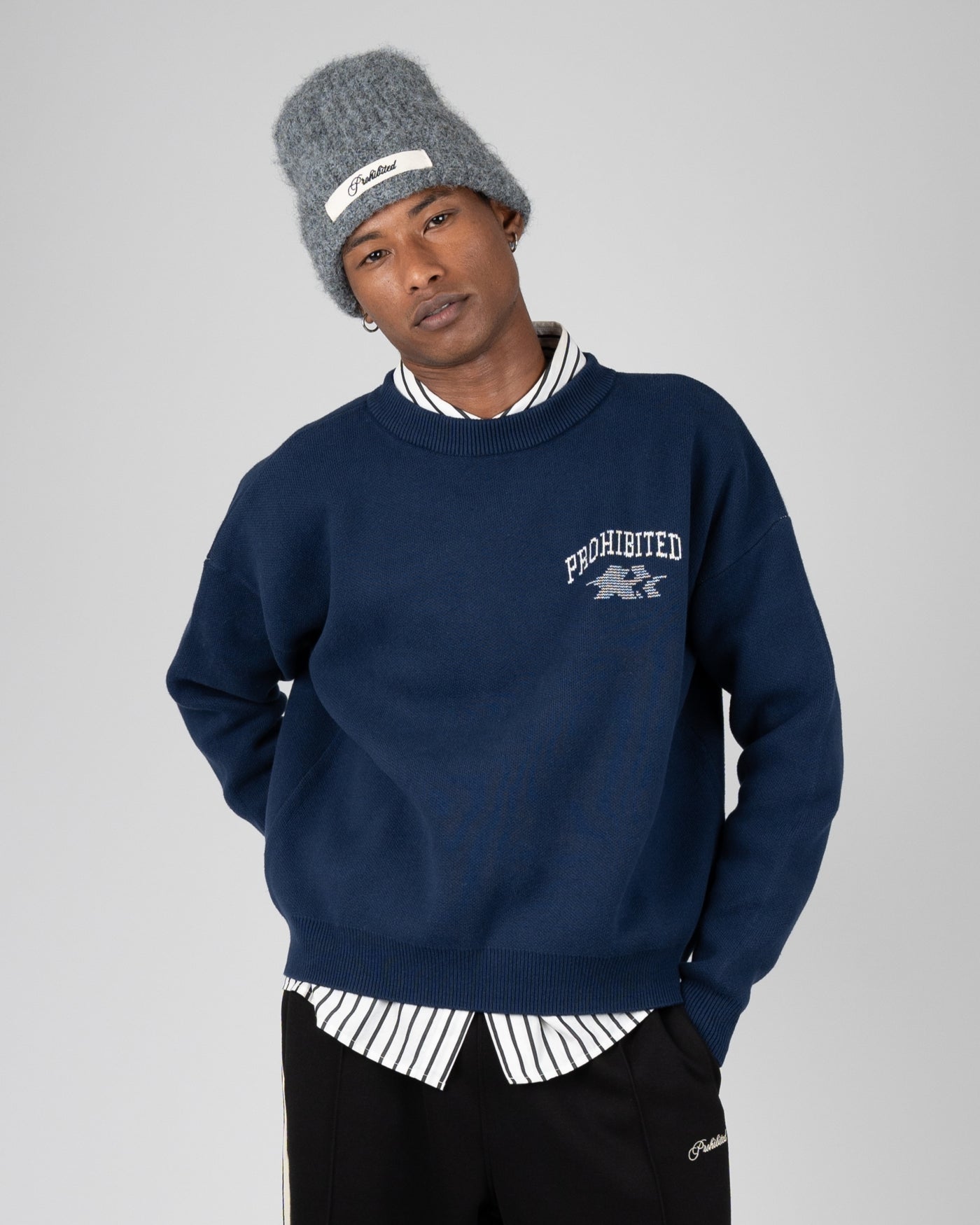 Avantgarde Knit Sweater | Navy