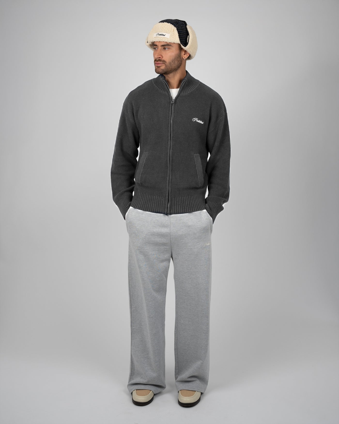 Campus Knit Jacket | Dark Grey