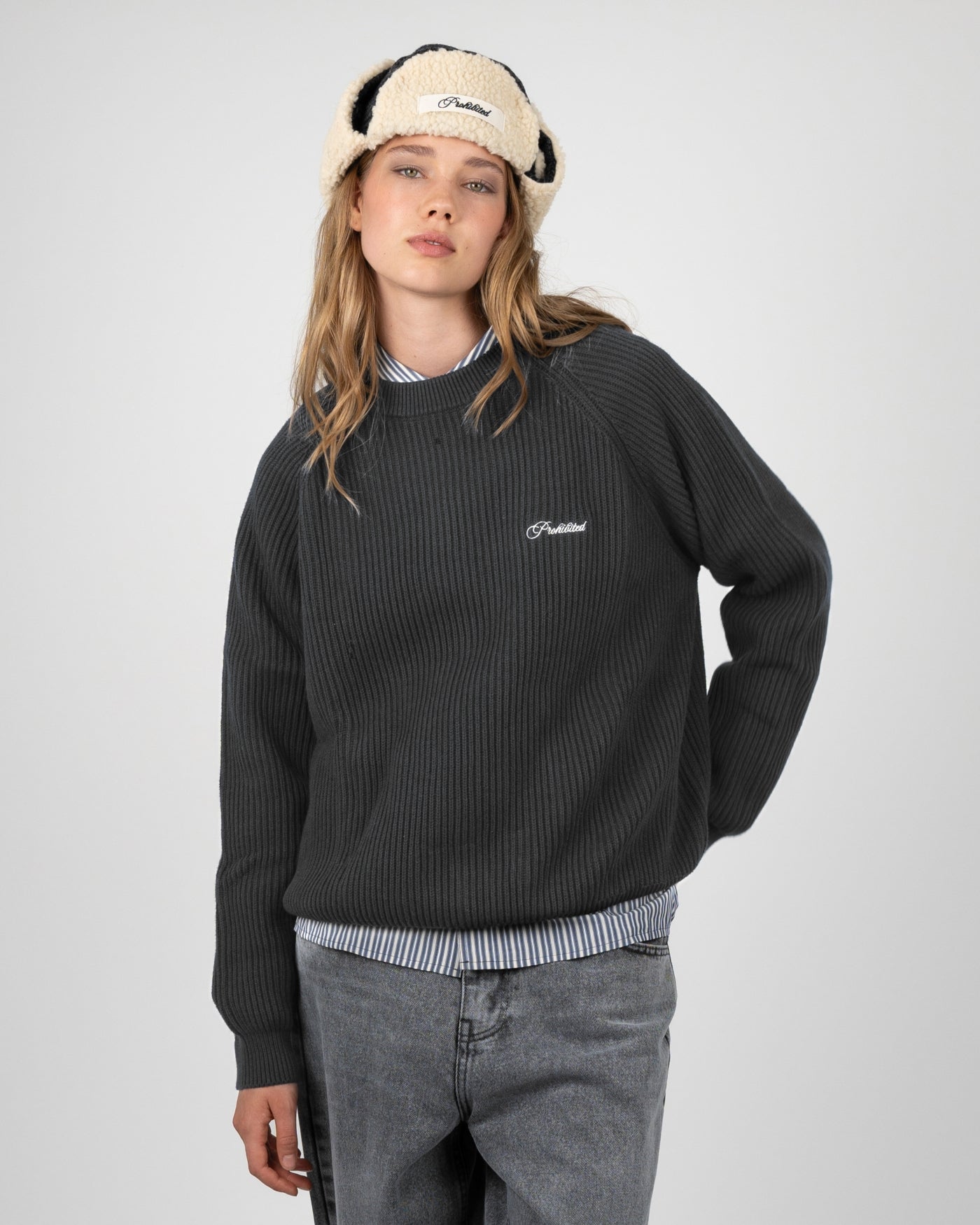Campus Knit Sweater | Dark Grey