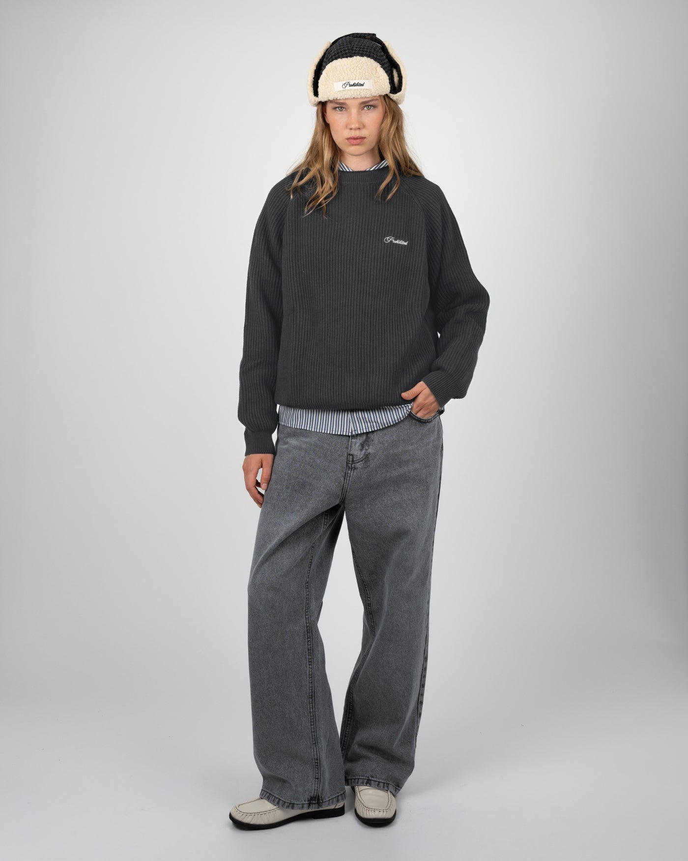 Campus Knit Sweater | Dark Grey