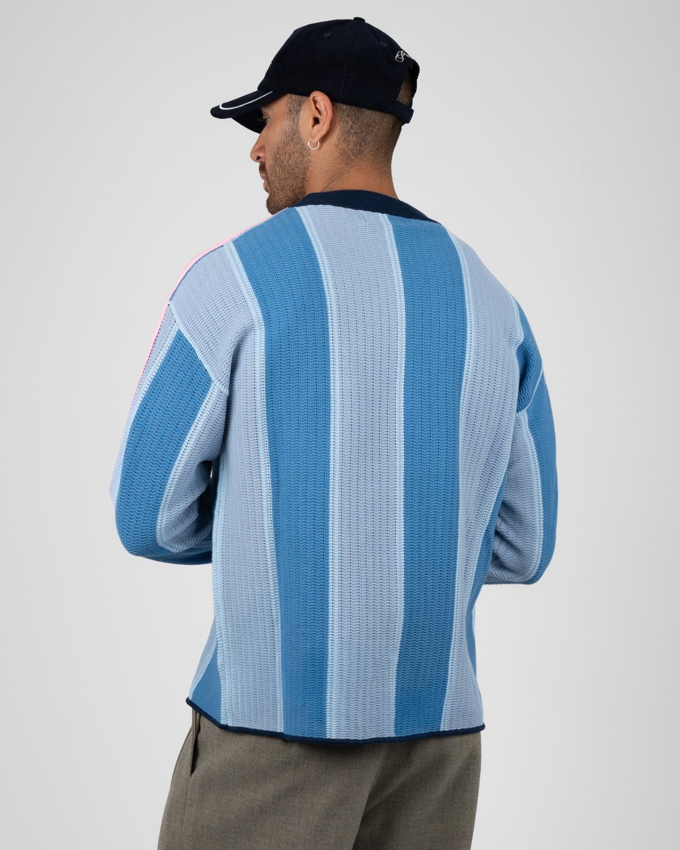 Striped Team Knit Trikot | Light Blue