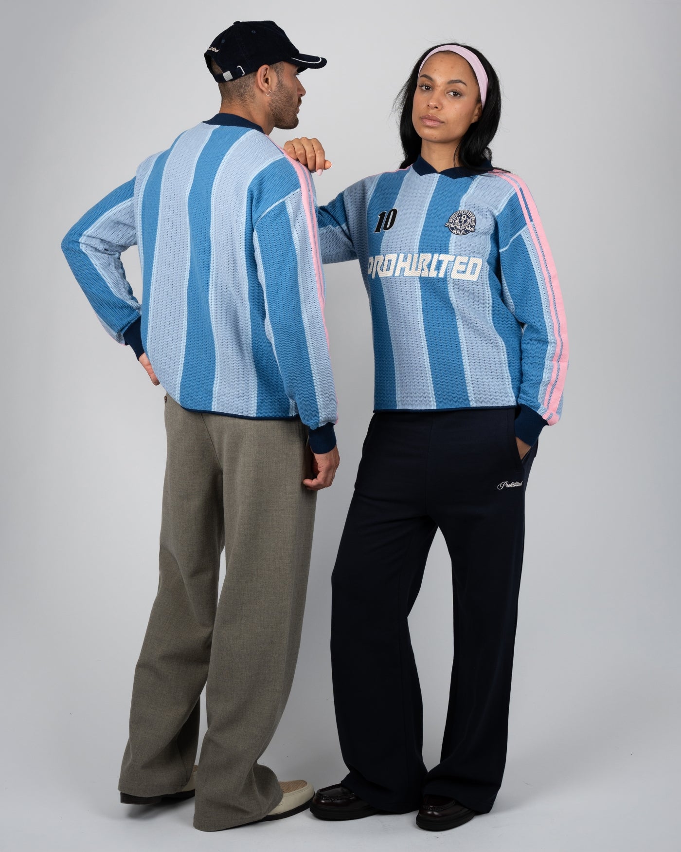Striped Team Knit Trikot | Light Blue