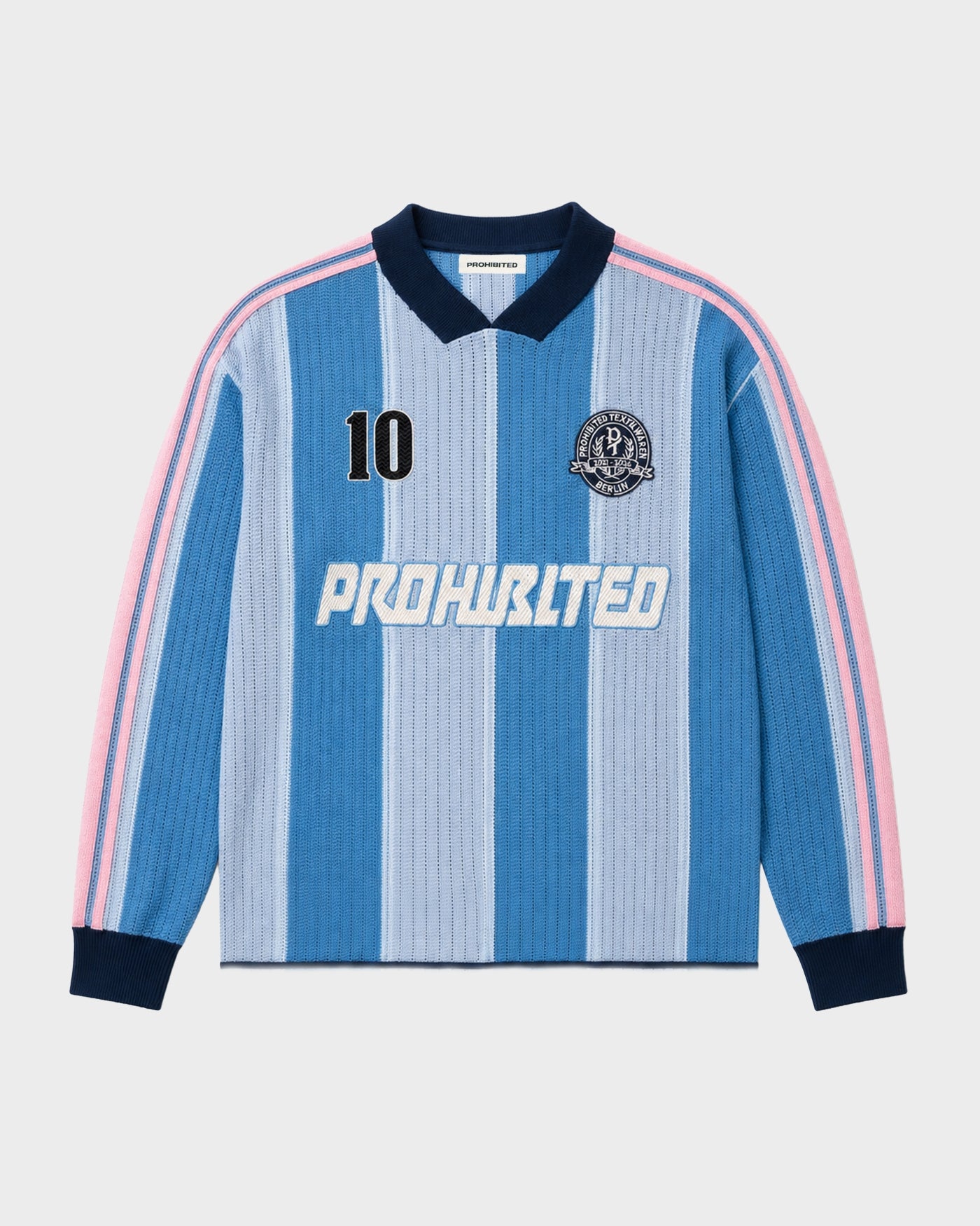 Striped Team Knit Trikot | Light Blue
