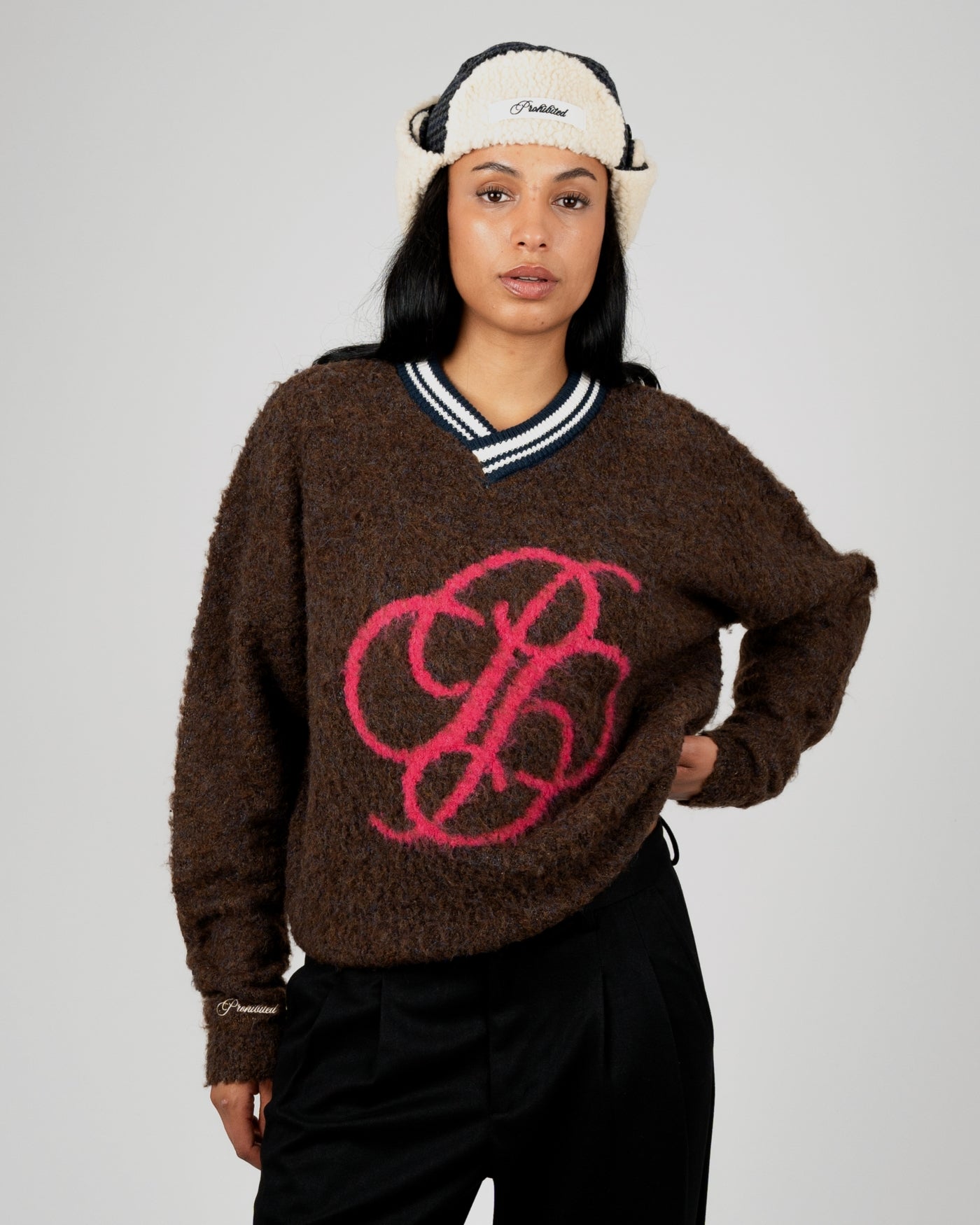 Fuzzy Knit Sweater | Mud Brown