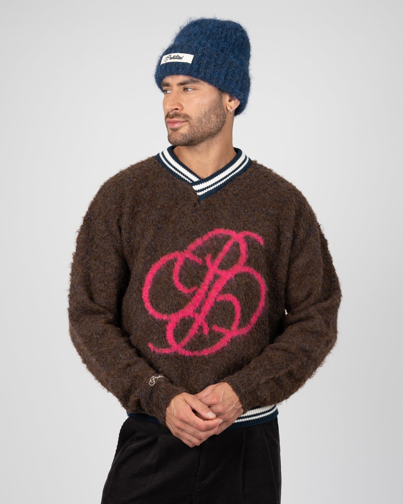 Fuzzy Knit Sweater | Mud Brown