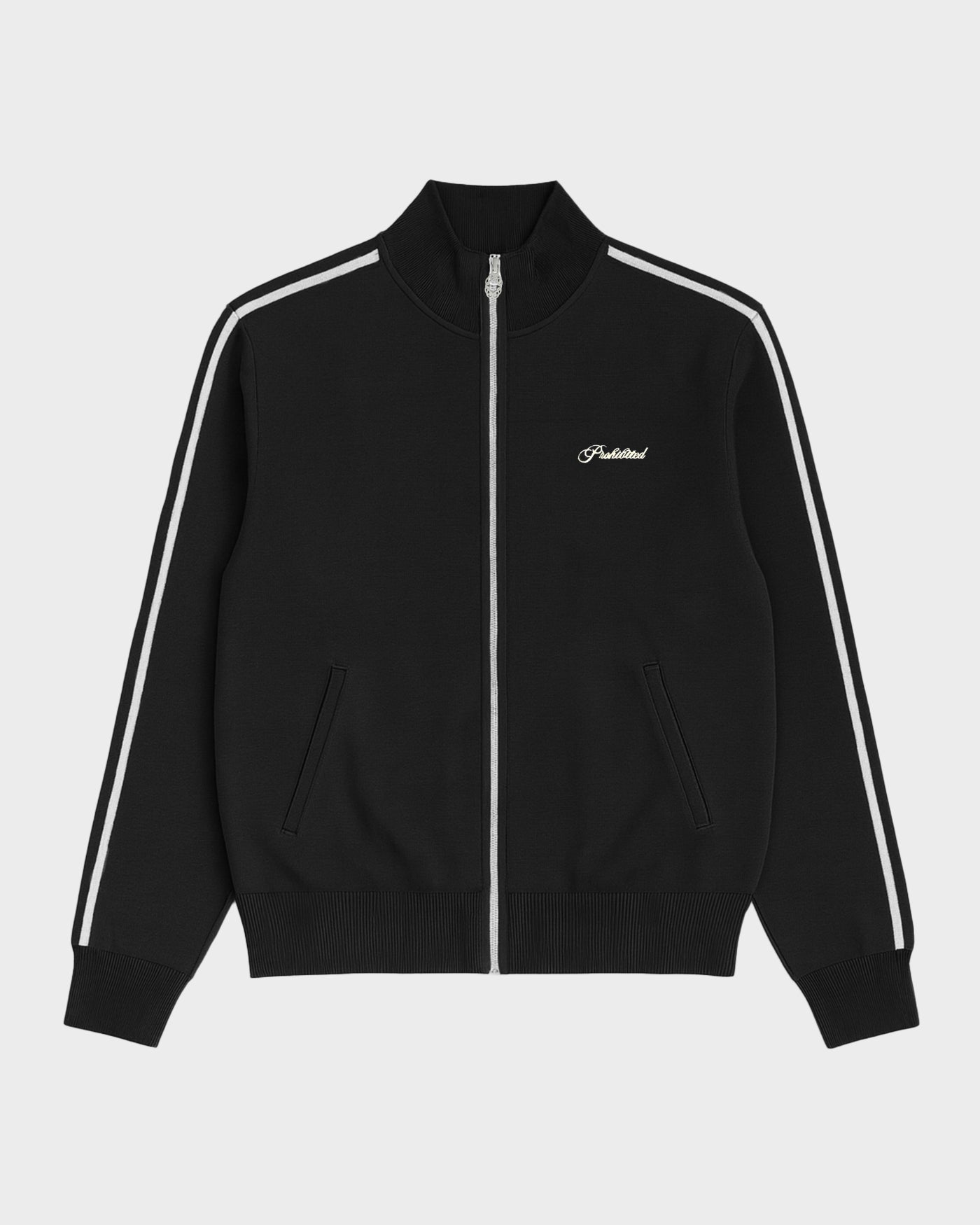 Varsity Knitted Trackjacket | Black
