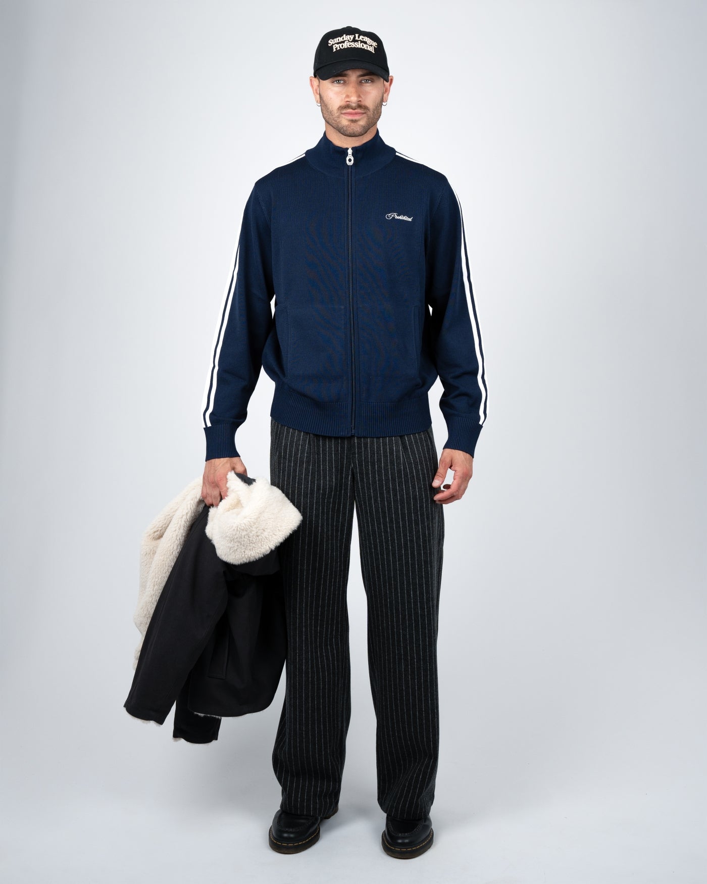 Varsity Knitted Trackjacket | Navy
