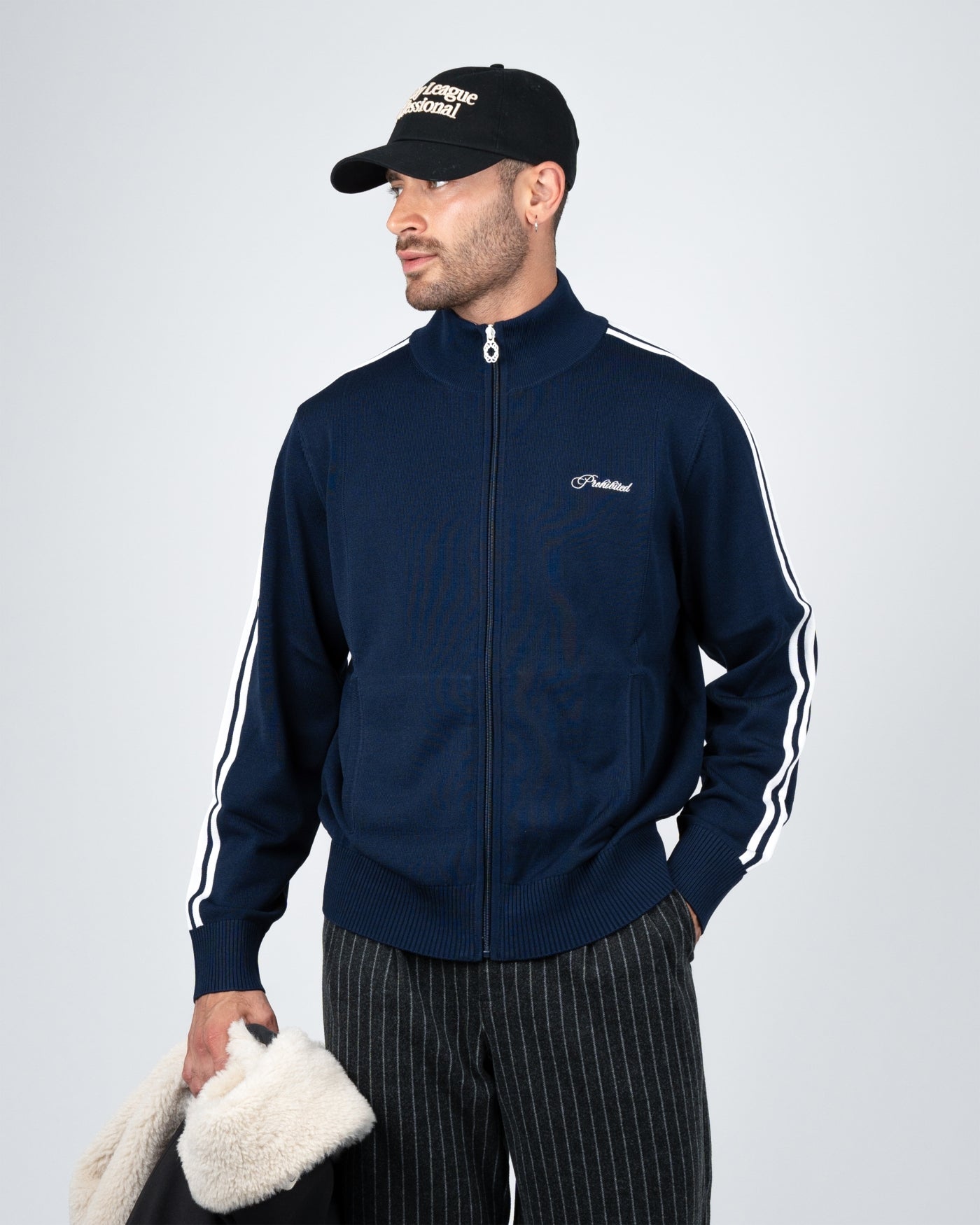Varsity Knitted Trackjacket | Navy