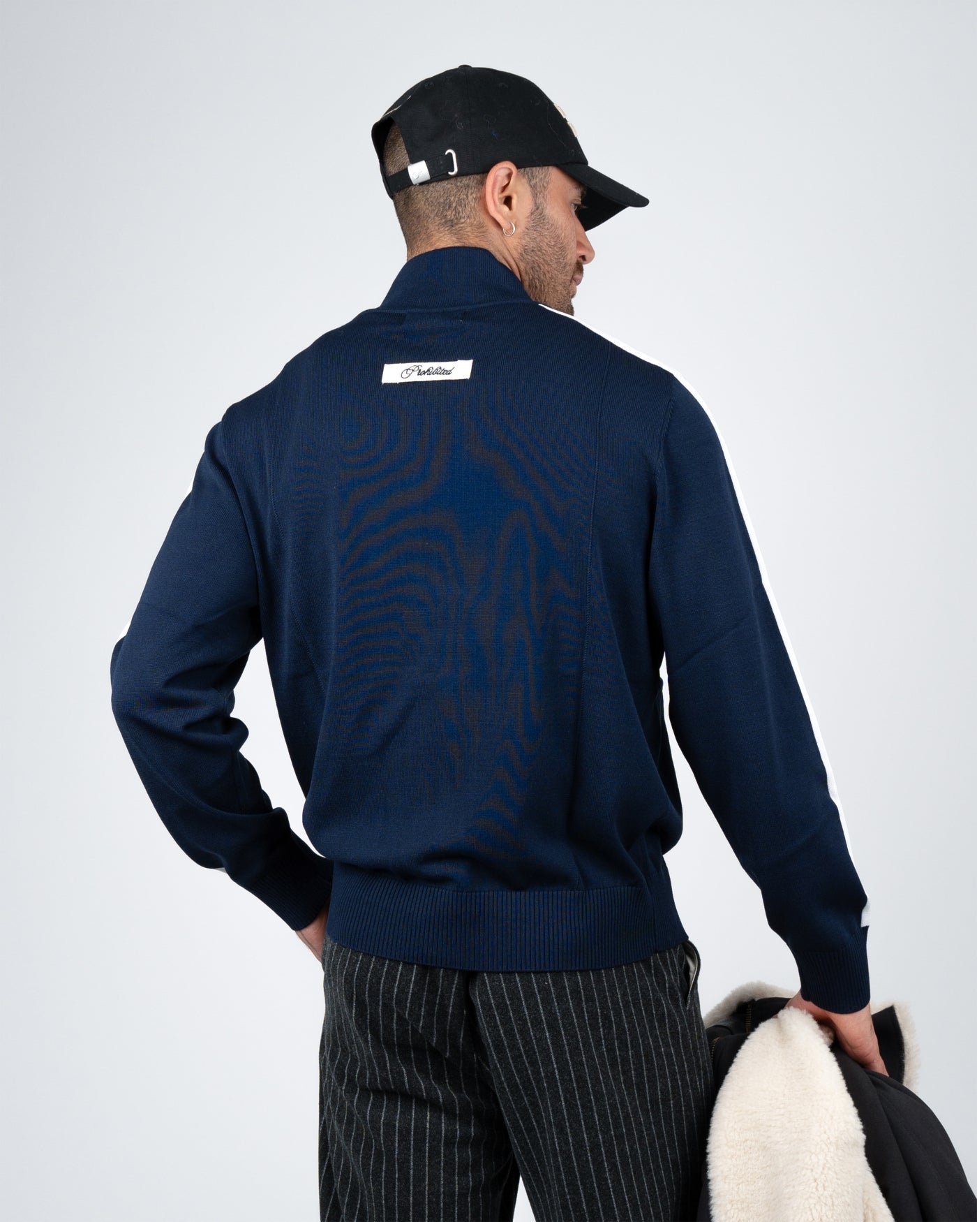 Varsity Knitted Trackjacket | Navy