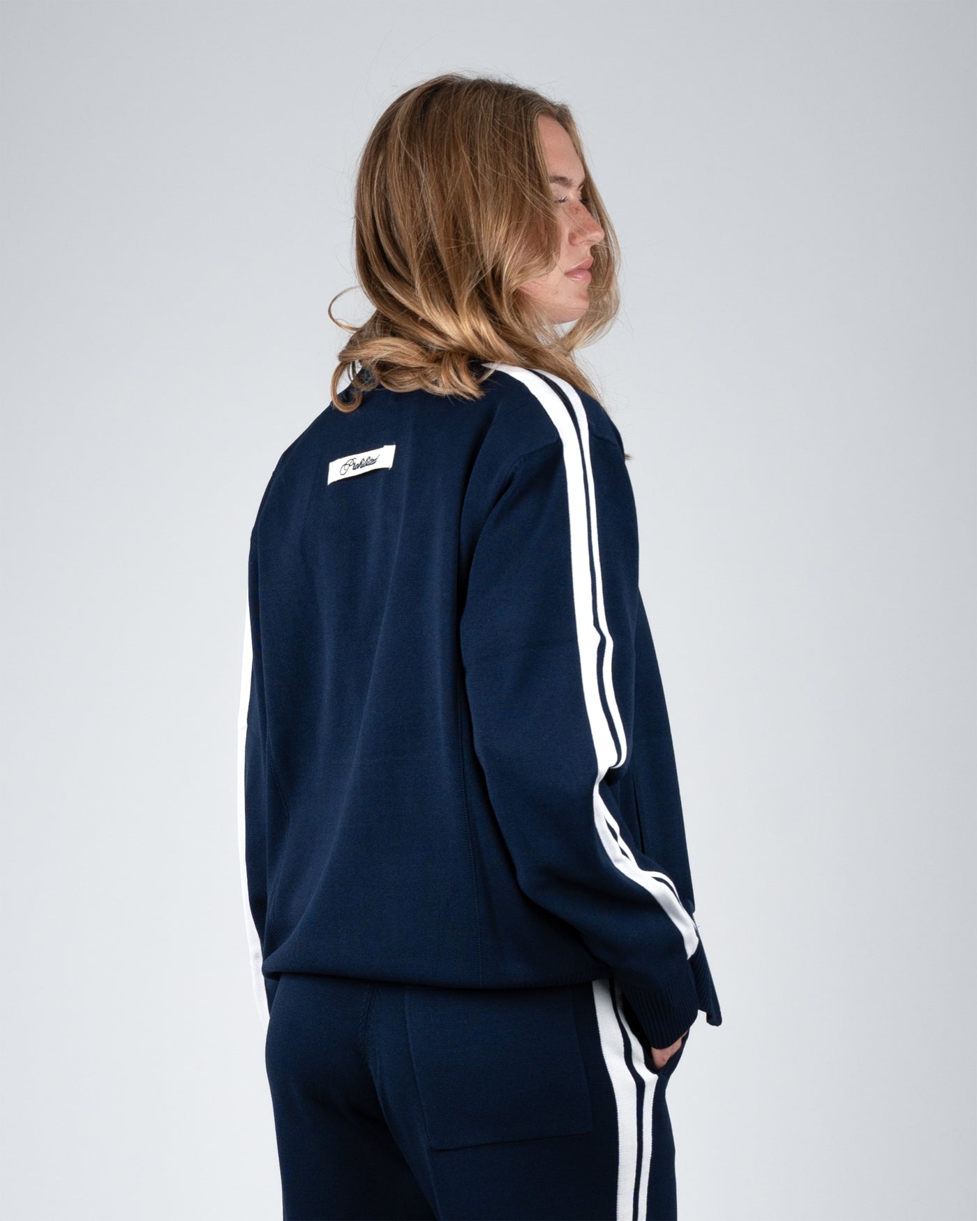 Varsity Knitted Trackjacket | Navy