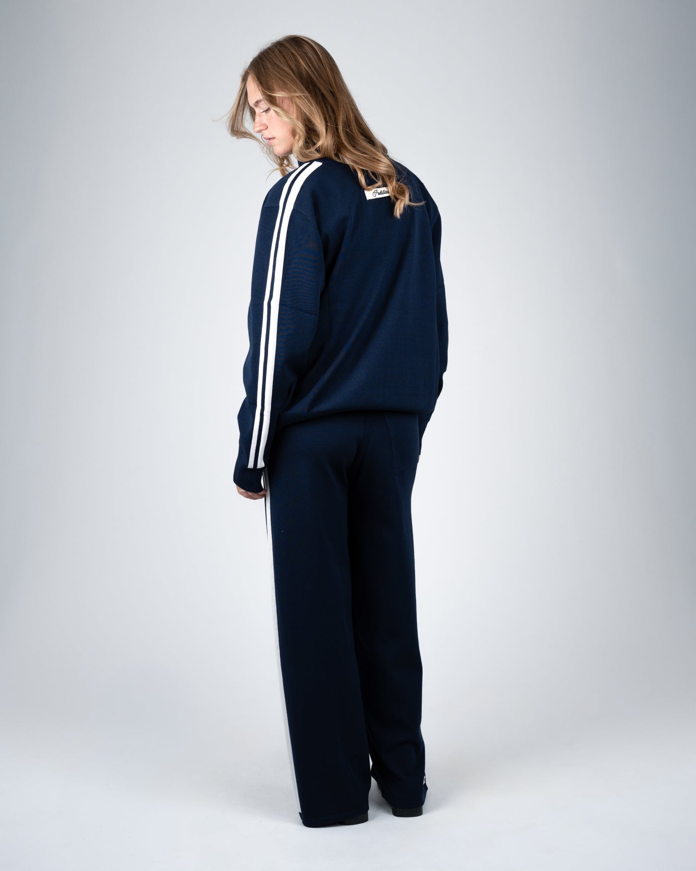 Varsity Knitted Trackjacket | Navy