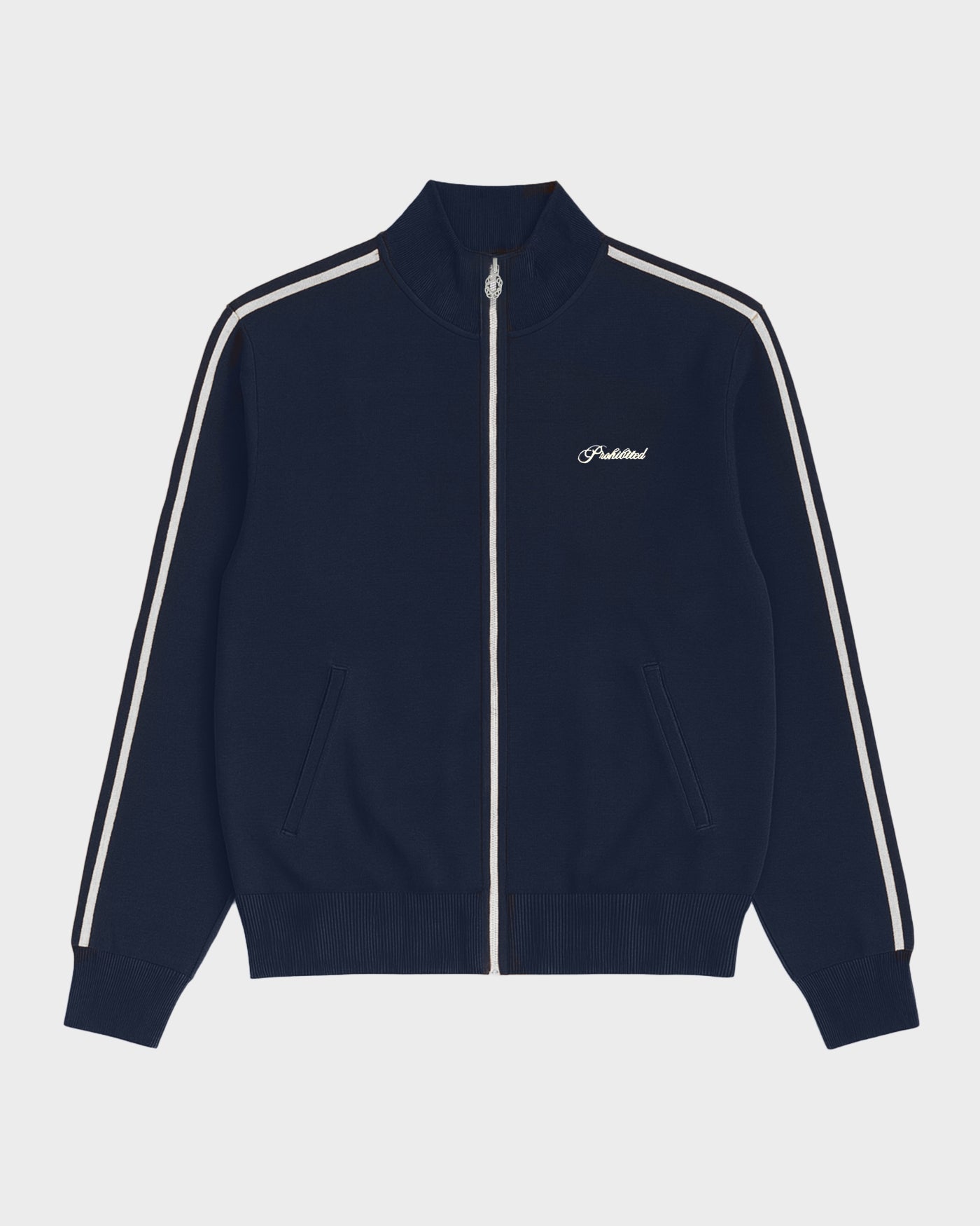 Varsity Knitted Trackjacket | Navy