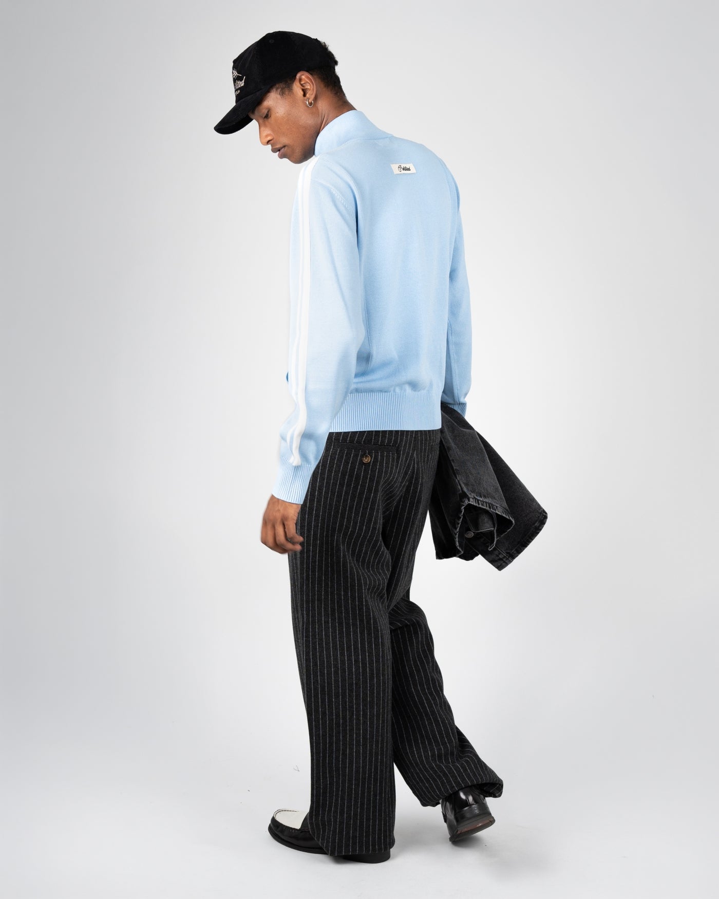 Varsity Knitted Trackjacket | Light Blue