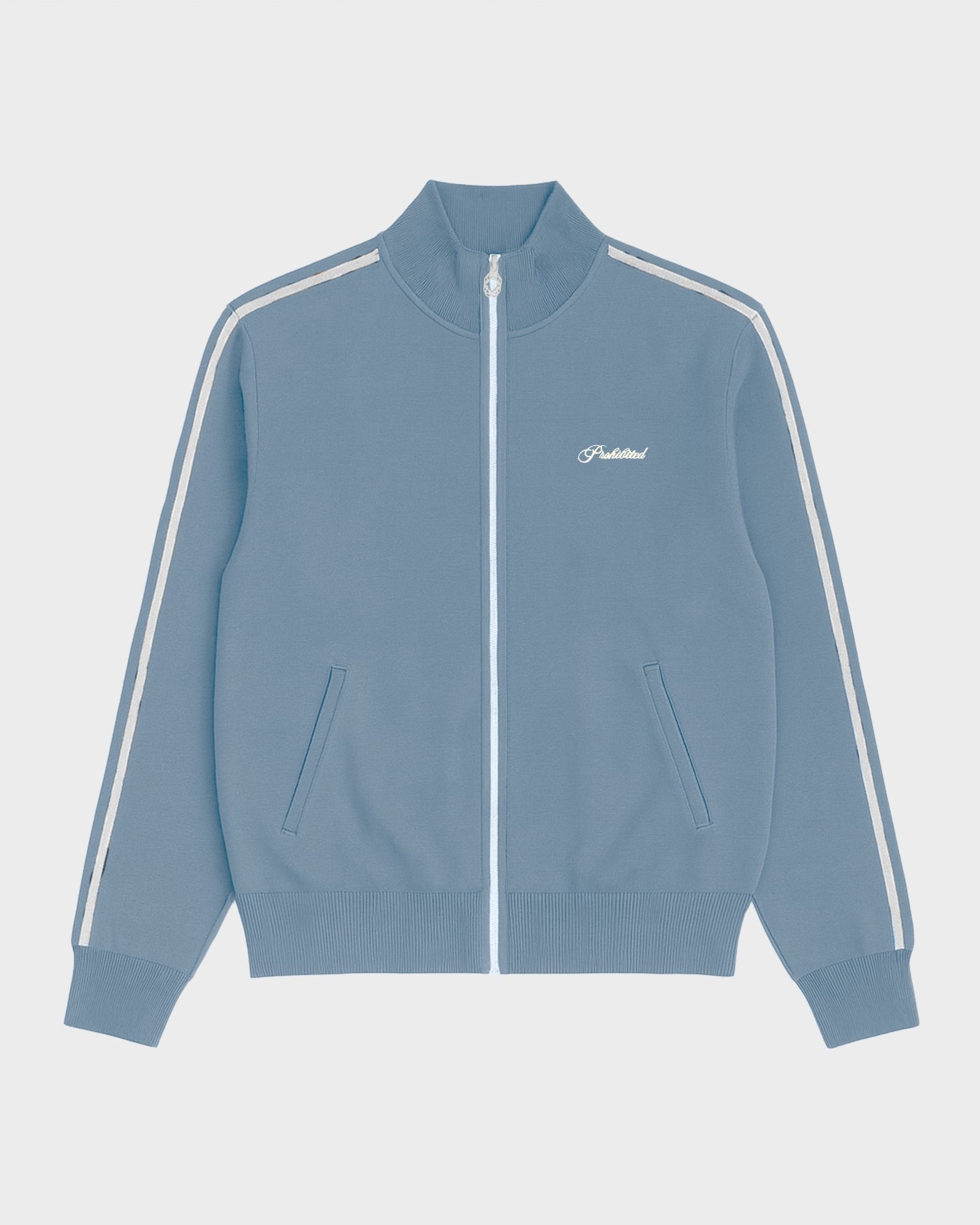 Varsity Knitted Trackjacket | Light Blue
