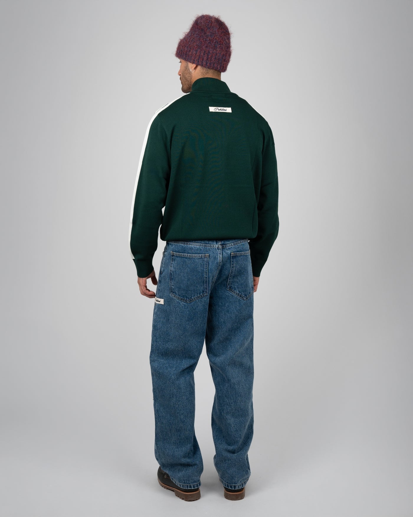 Varsity Knitted Trackjacket | Dark Green