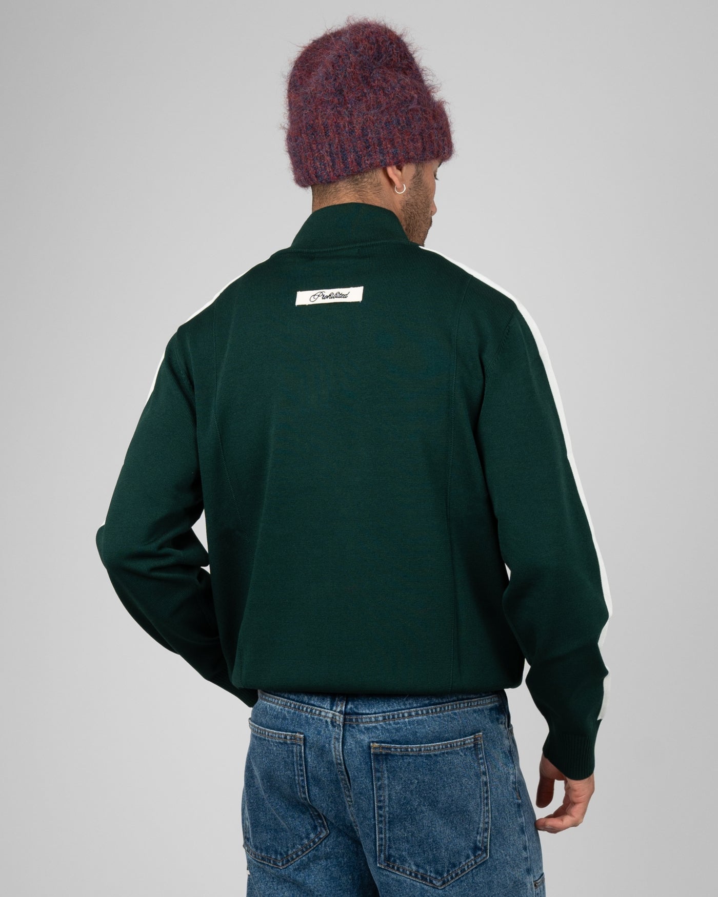 Varsity Knitted Trackjacket | Dark Green
