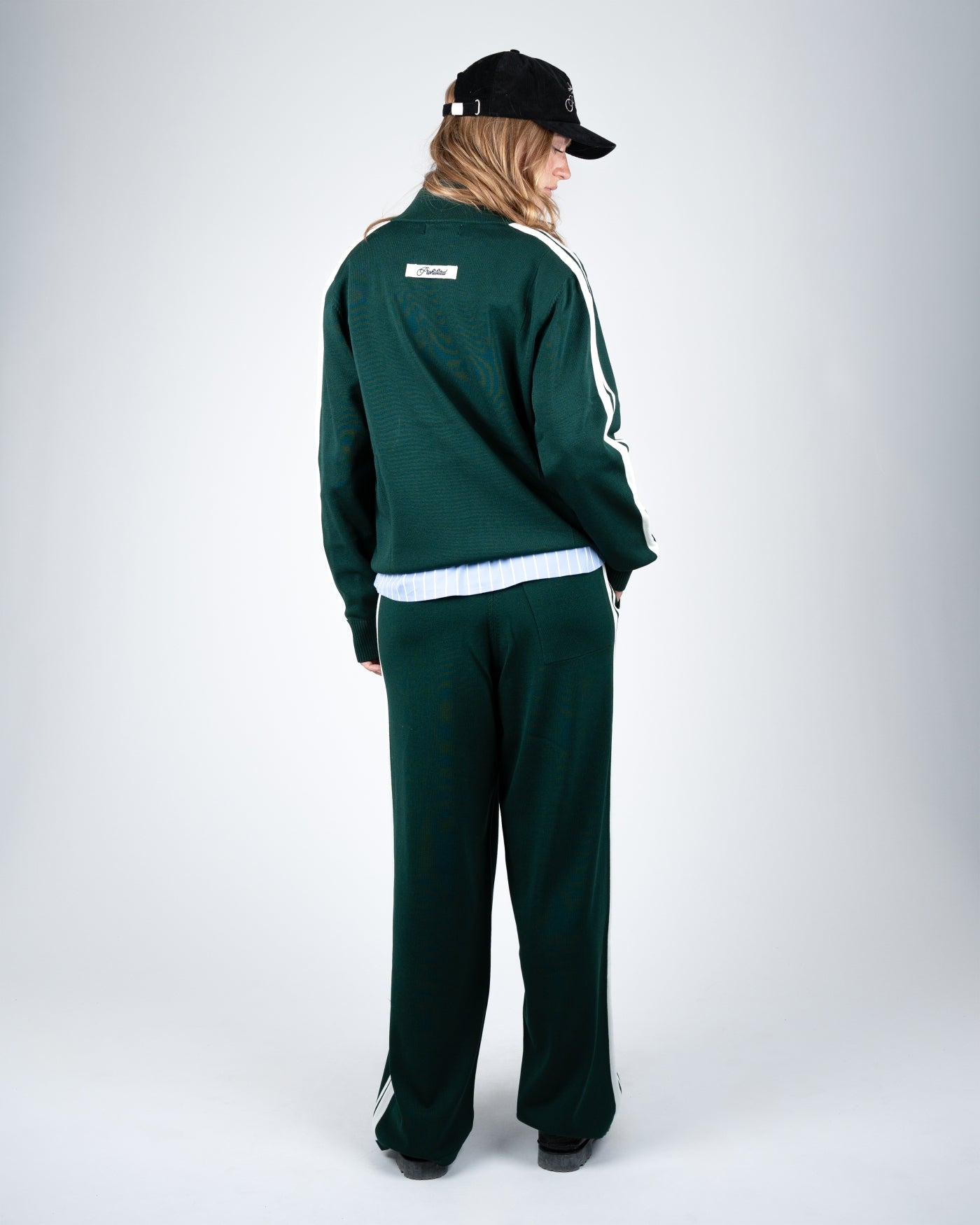 Varsity Knitted Trackjacket | Dark Green
