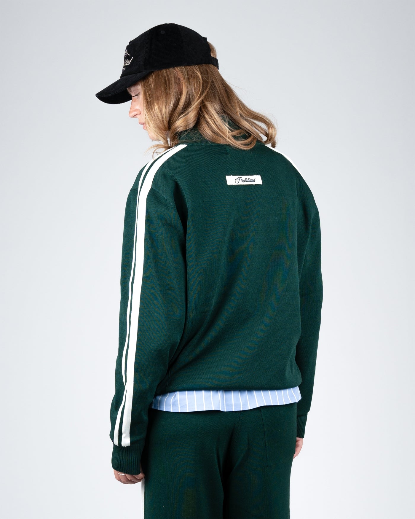 Varsity Knitted Trackjacket | Dark Green