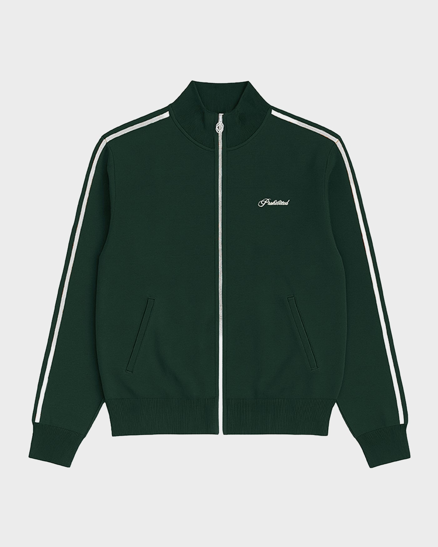 Varsity Knitted Trackjacket | Dark Green
