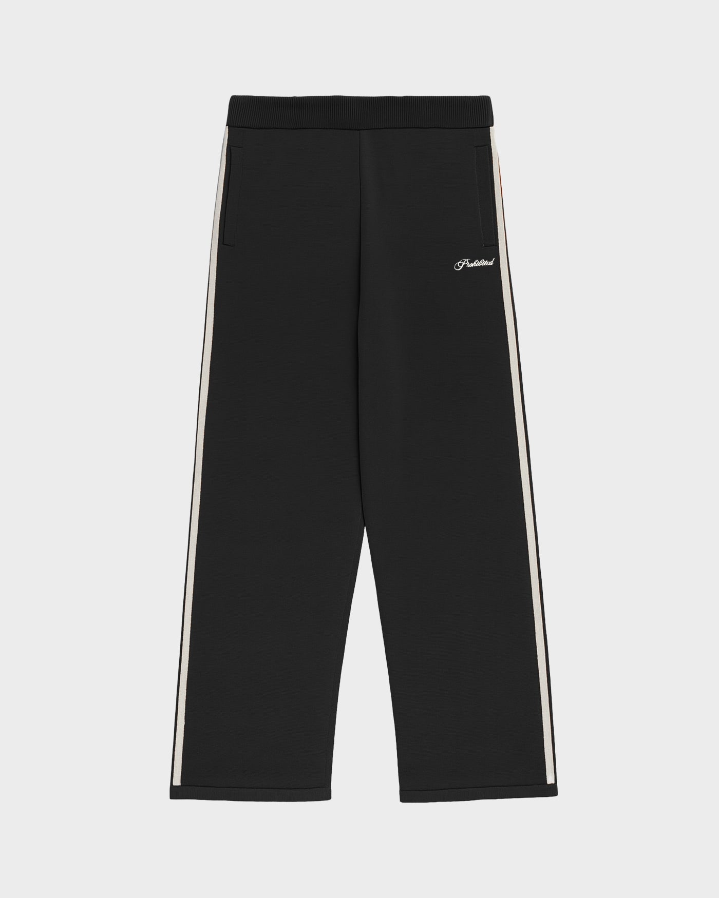 Varsity Knitted Trackpants | Black