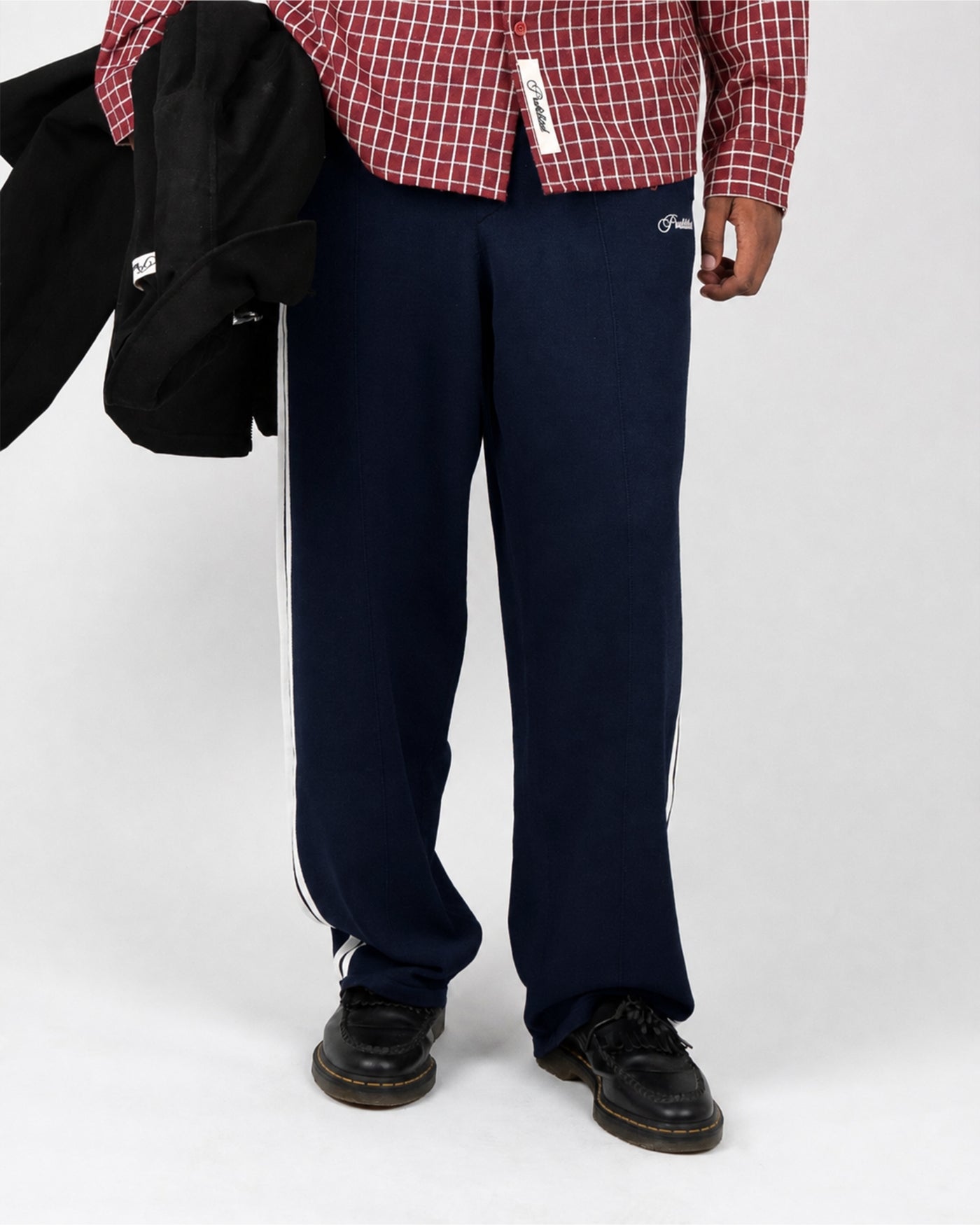 Varsity Knitted Trackpants | Navy