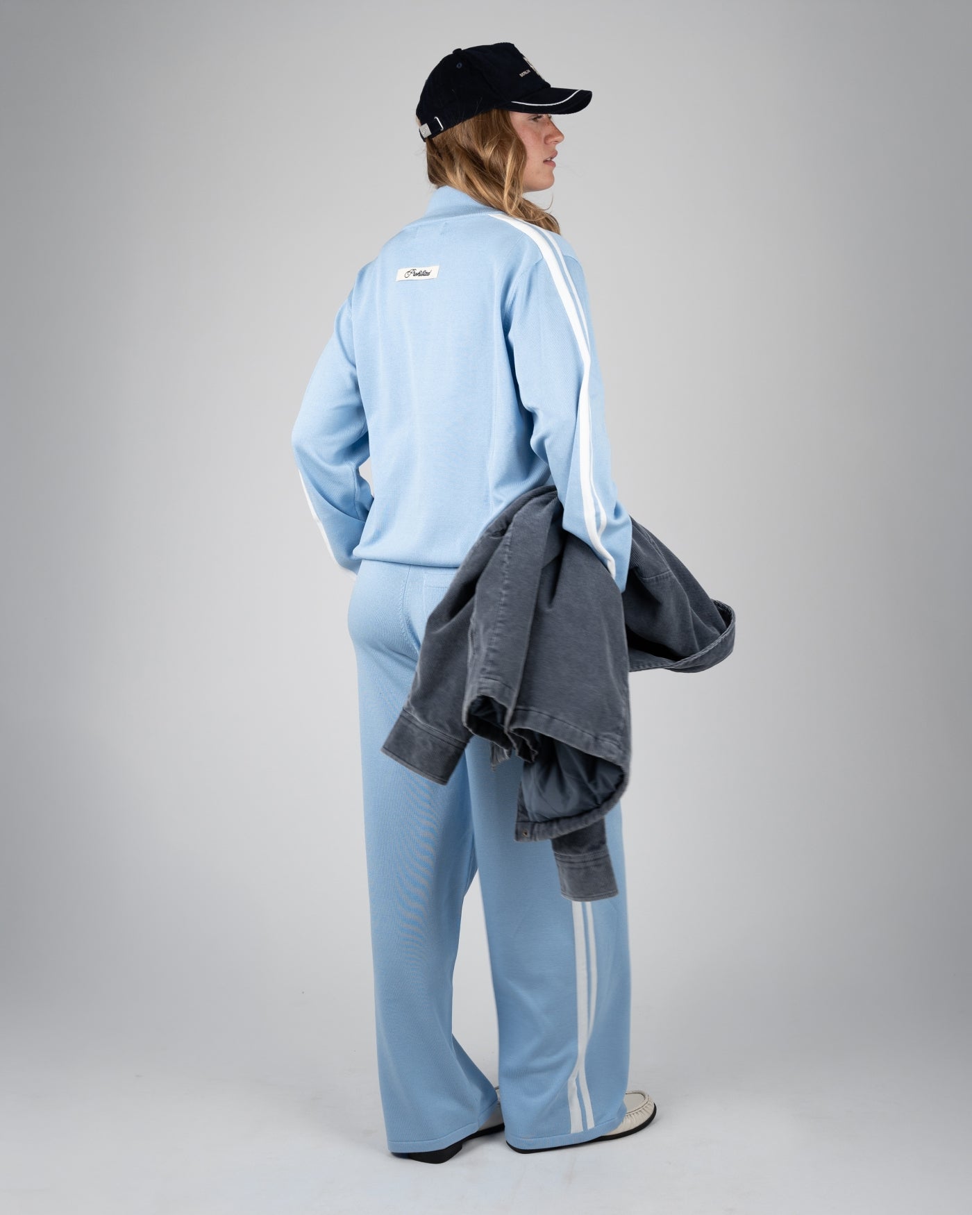 Varsity Knitted Trackjacket | Light Blue